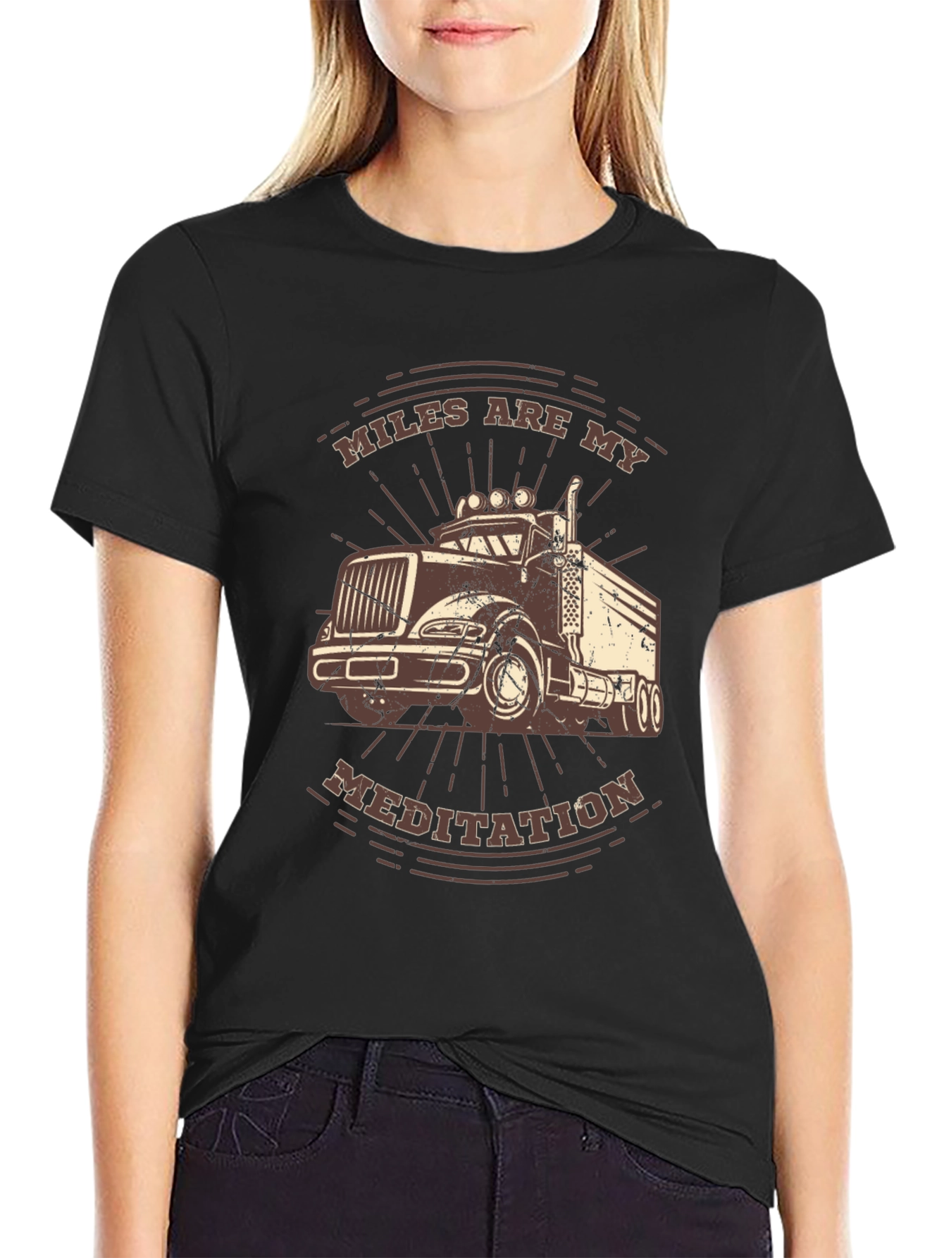 Trucker T-Shirt: Miles Are My Meditation Tee
