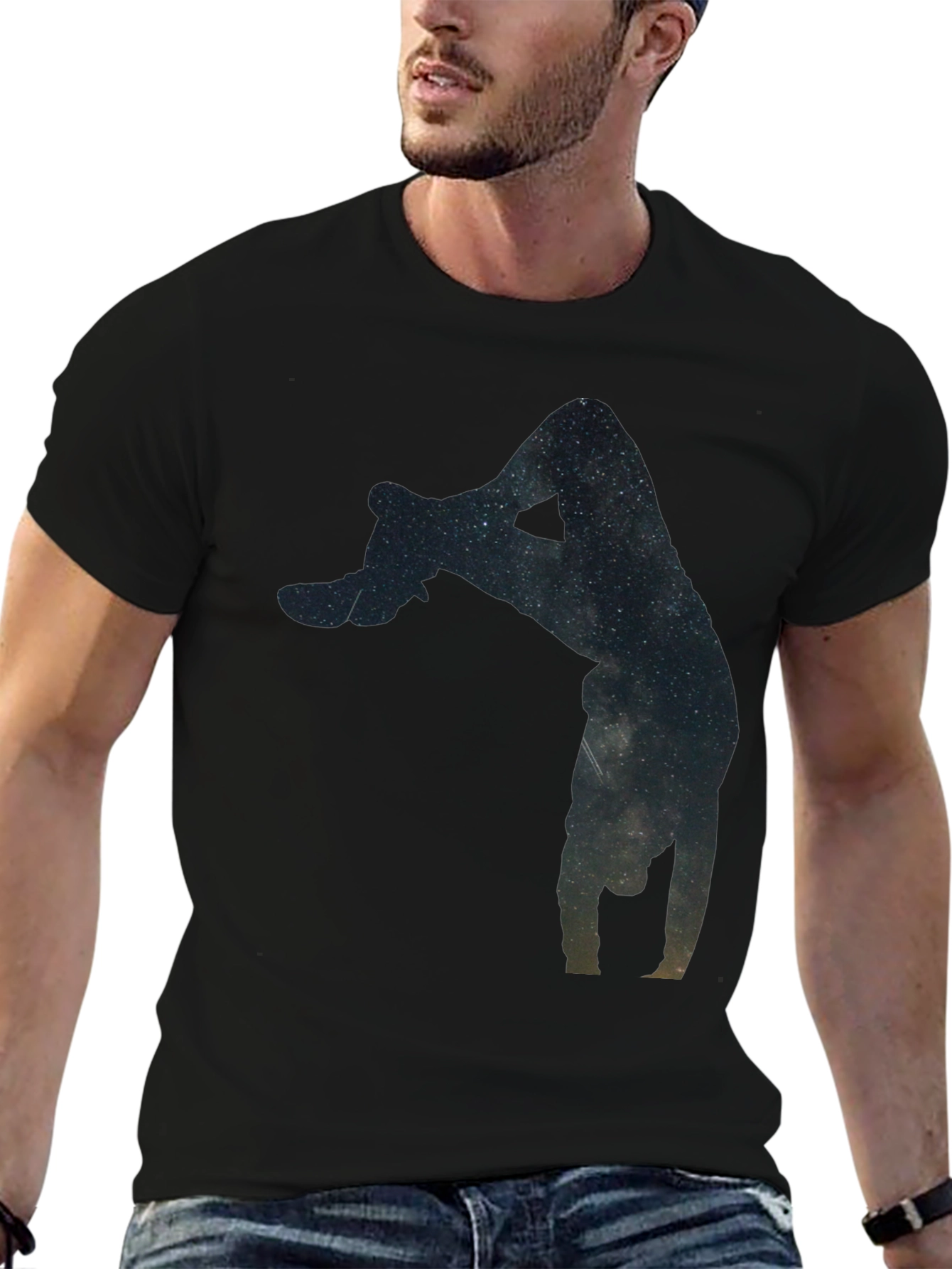 Galaxy Handstand Black T-Shirt