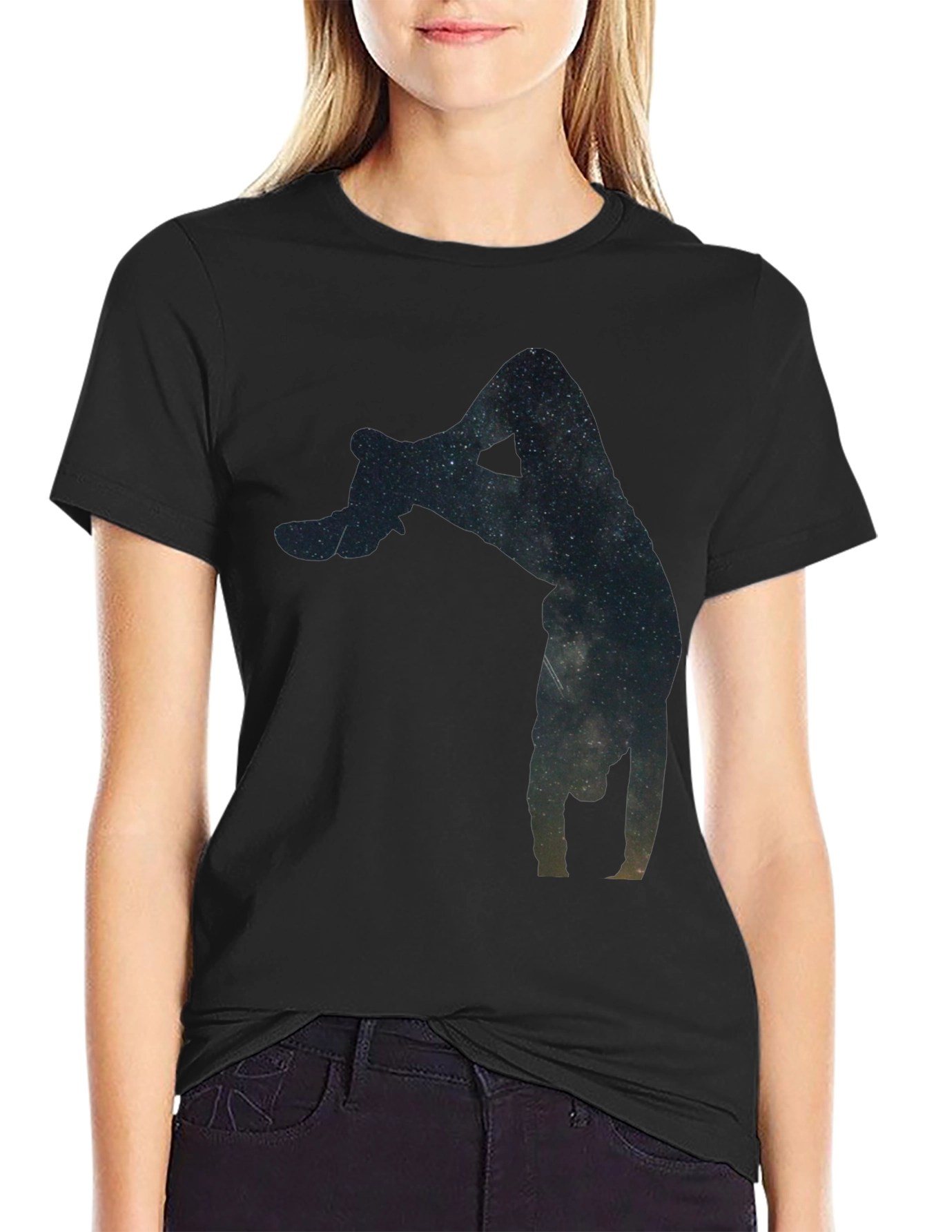 Galaxy Handstand Black T-Shirt