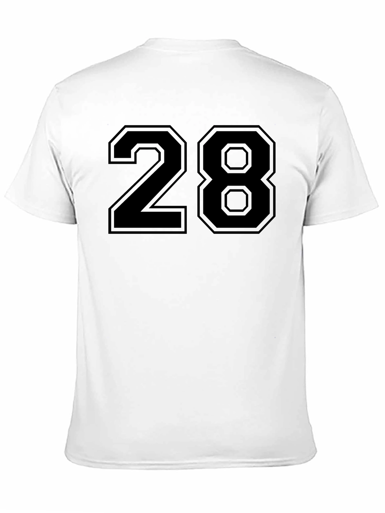 Mens Black T-Shirt with Number 28 Graphic