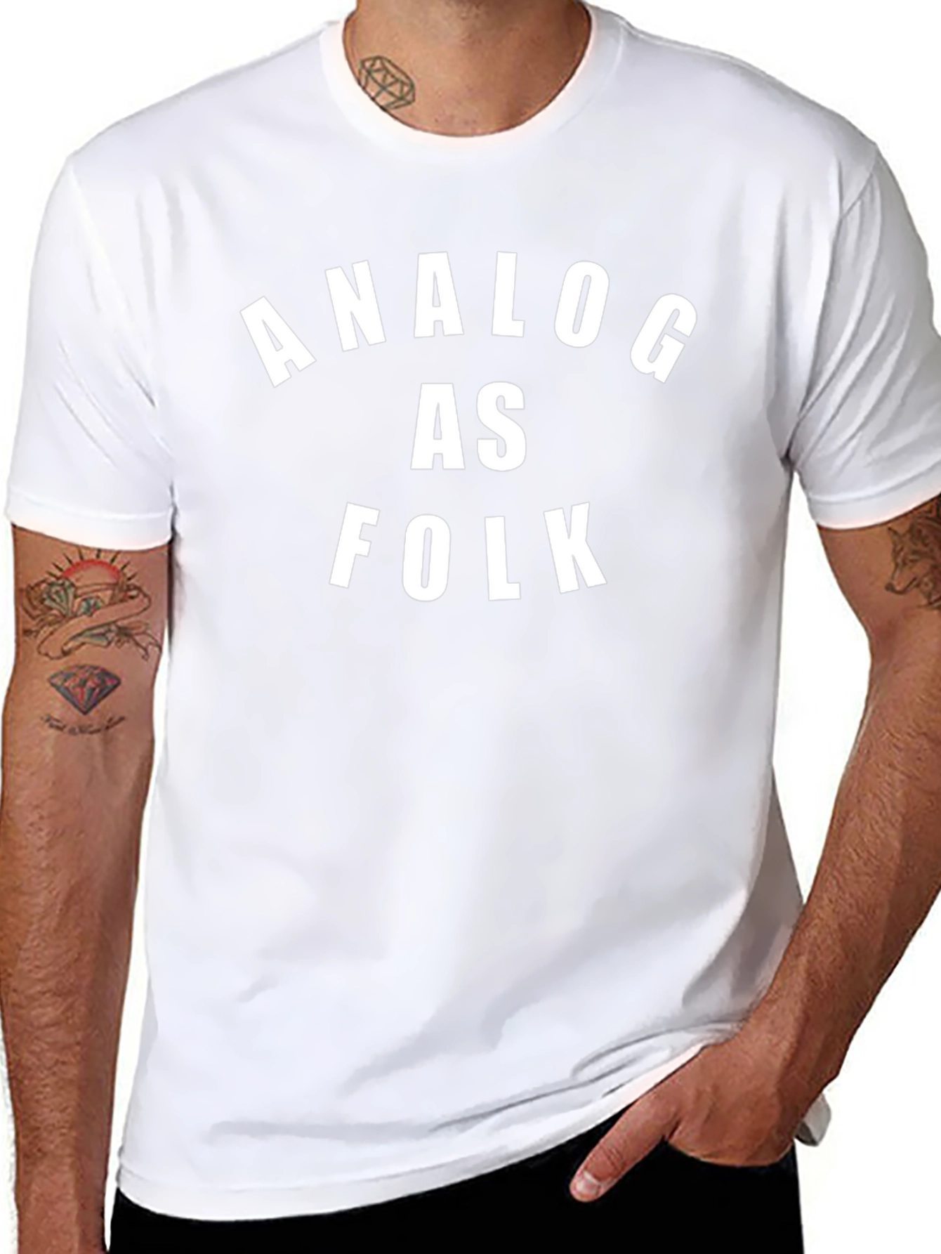 Analog As Folk Graphic Tee - Black Cotton T-Shirt