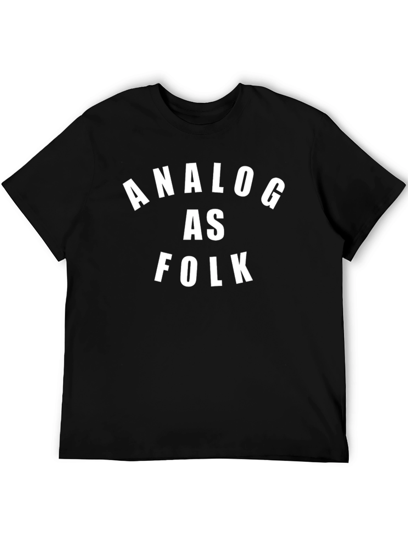 Analog As Folk Graphic Tee - Black Cotton T-Shirt