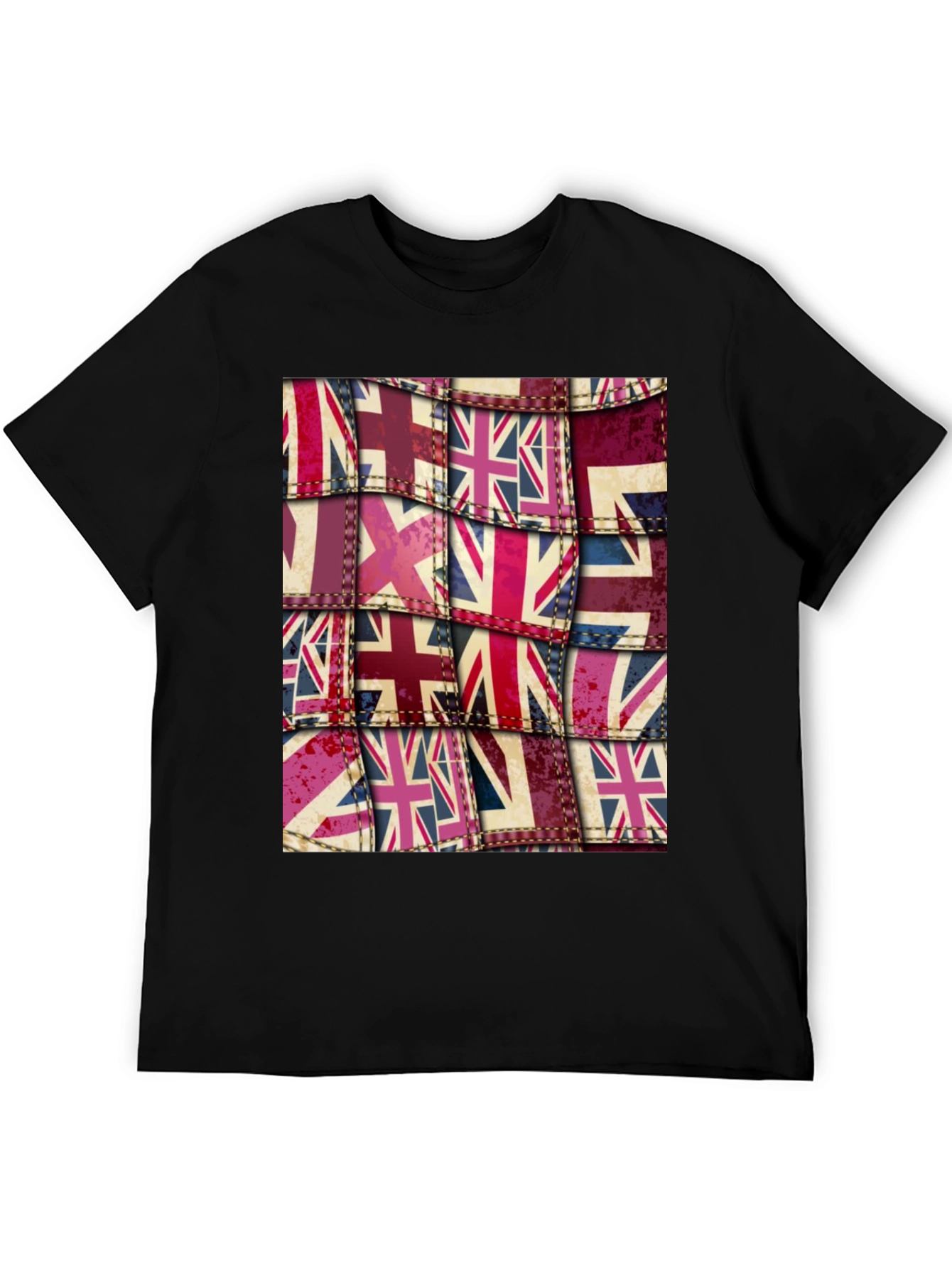 Union Jack Flag Patchwork Graphic Tee