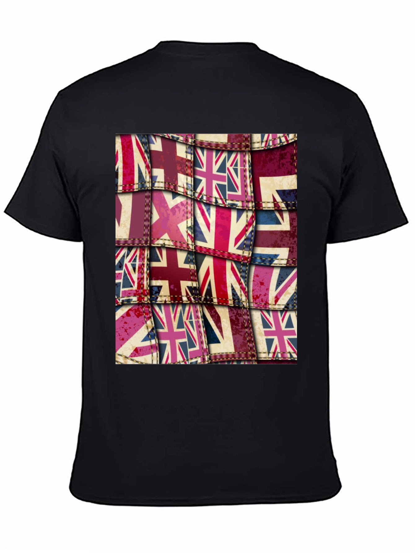 Union Jack Flag Patchwork Graphic Tee