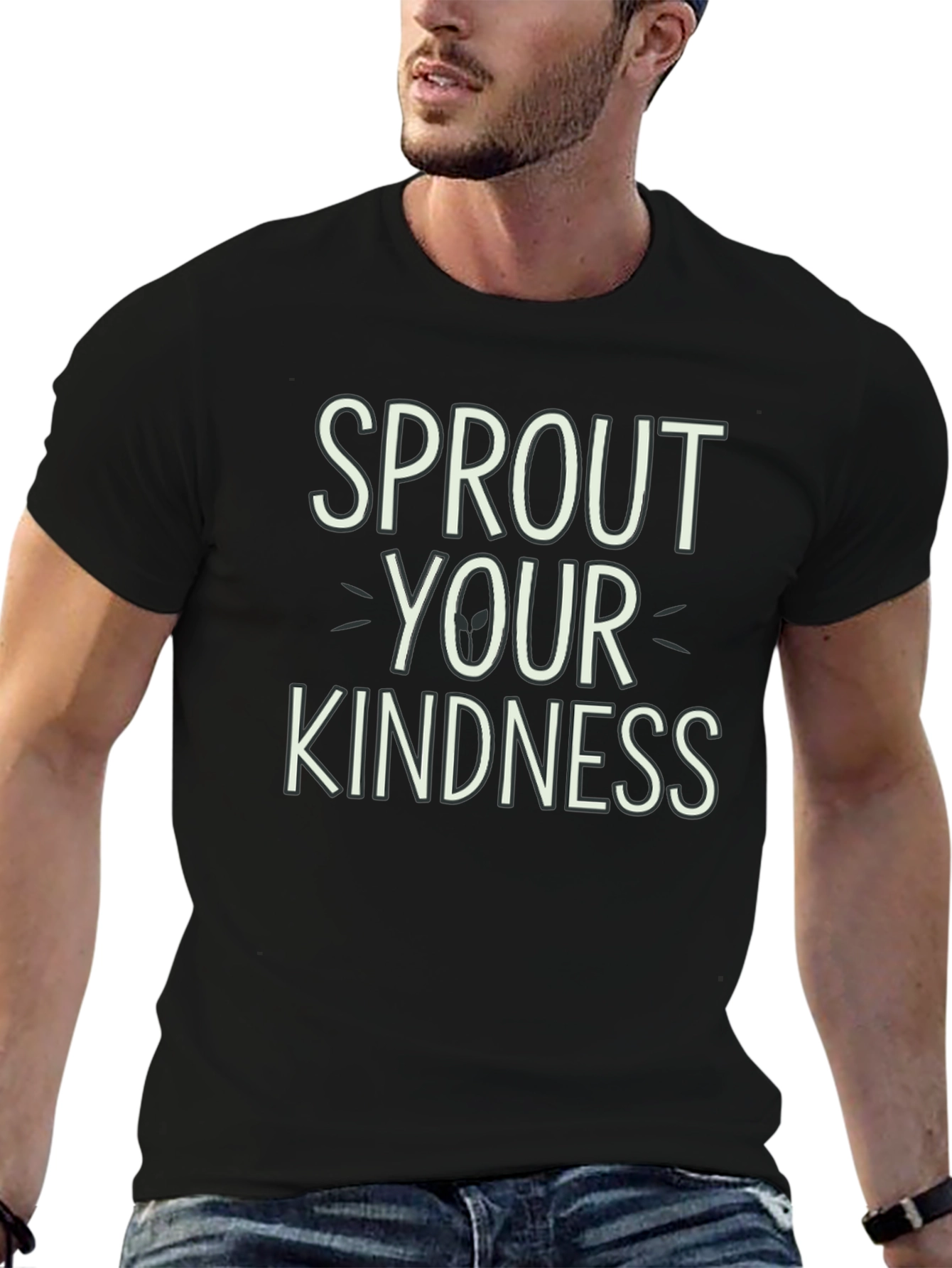 Sprout Your Kindness Black Graphic Tee