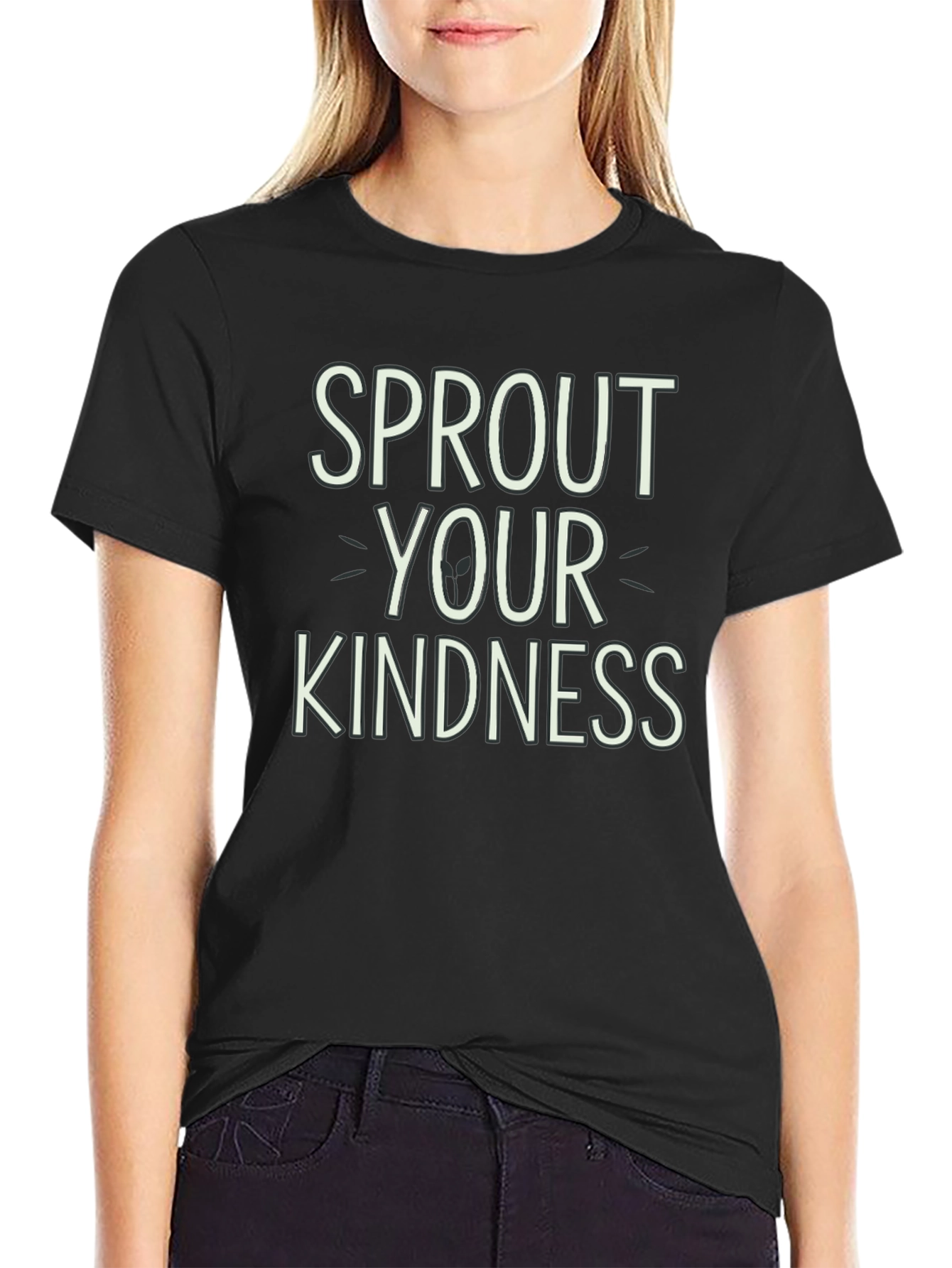 Sprout Your Kindness Black Graphic Tee