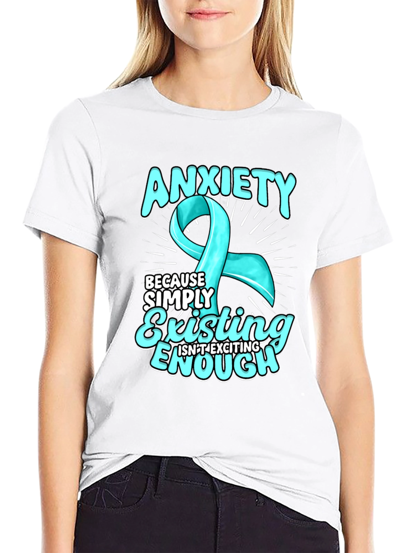 Anxiety Ribbon T-Shirt - Mental Health Awareness
