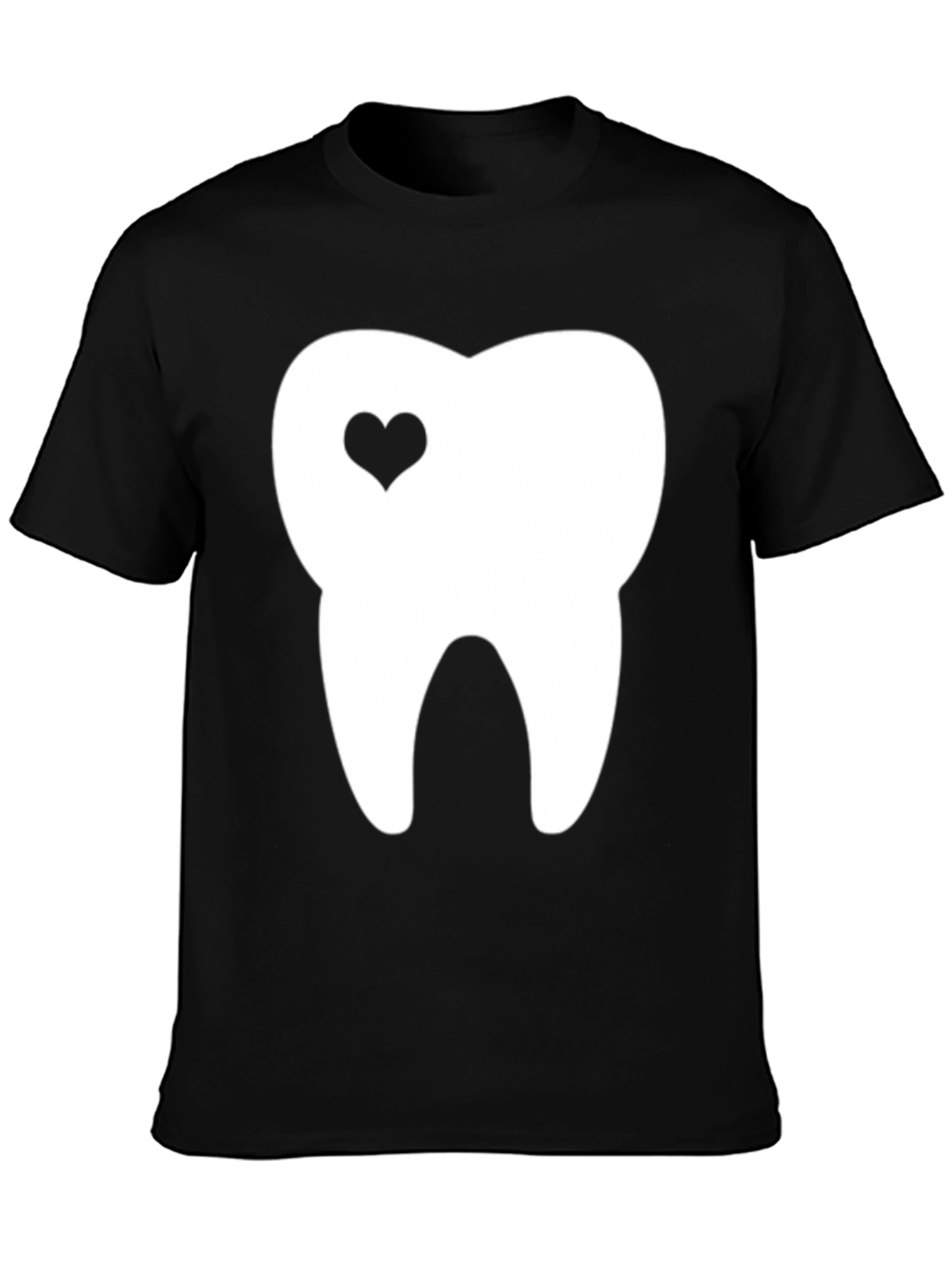 Tooth With Heart Graphic Tee - Black