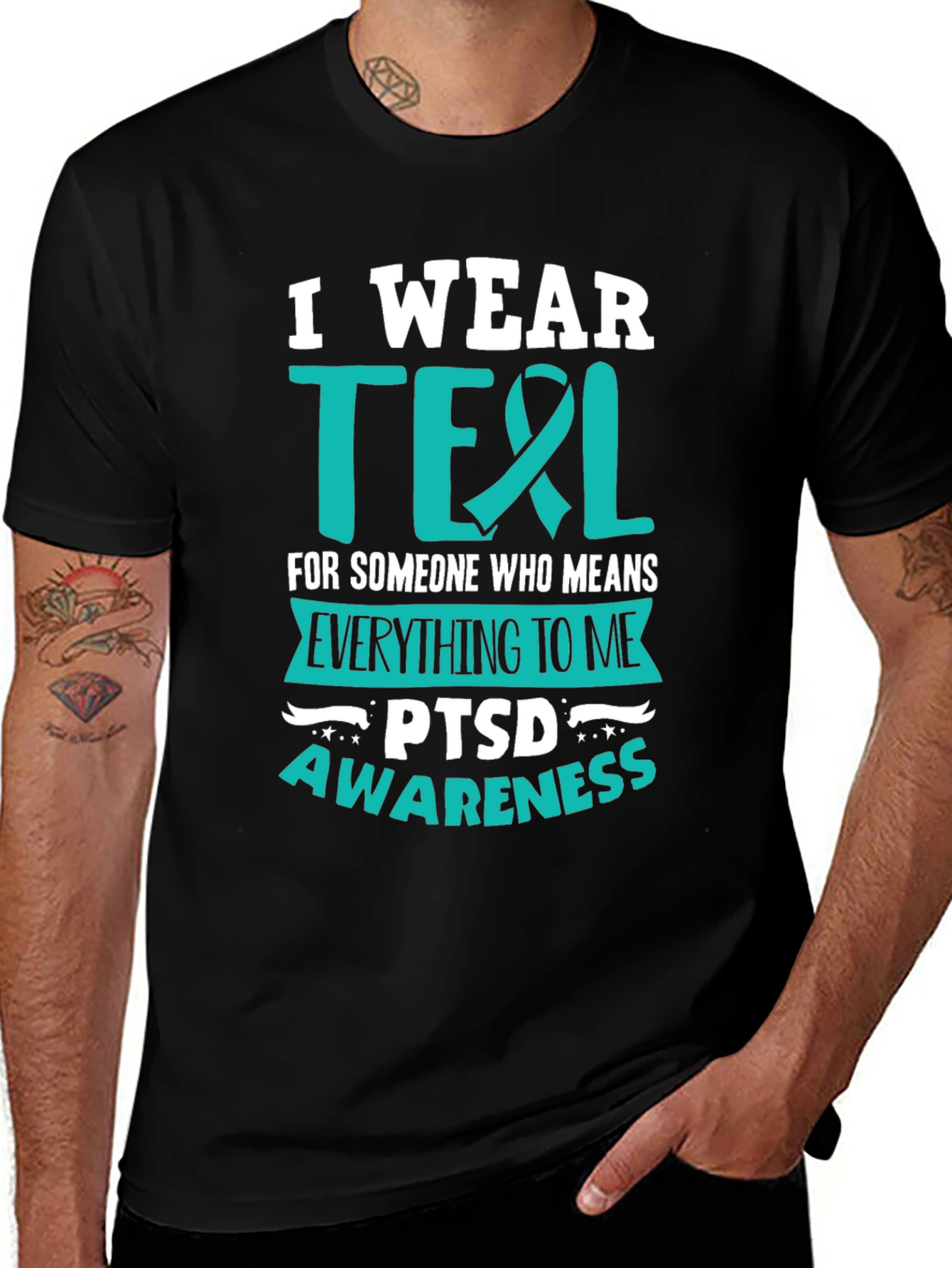 PTSD Awareness Teal Ribbon T-Shirt