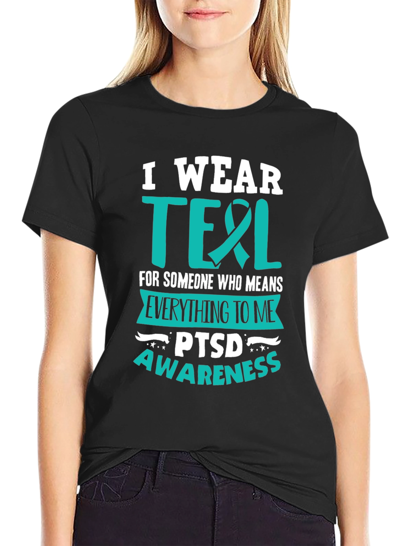 PTSD Awareness Teal Ribbon T-Shirt