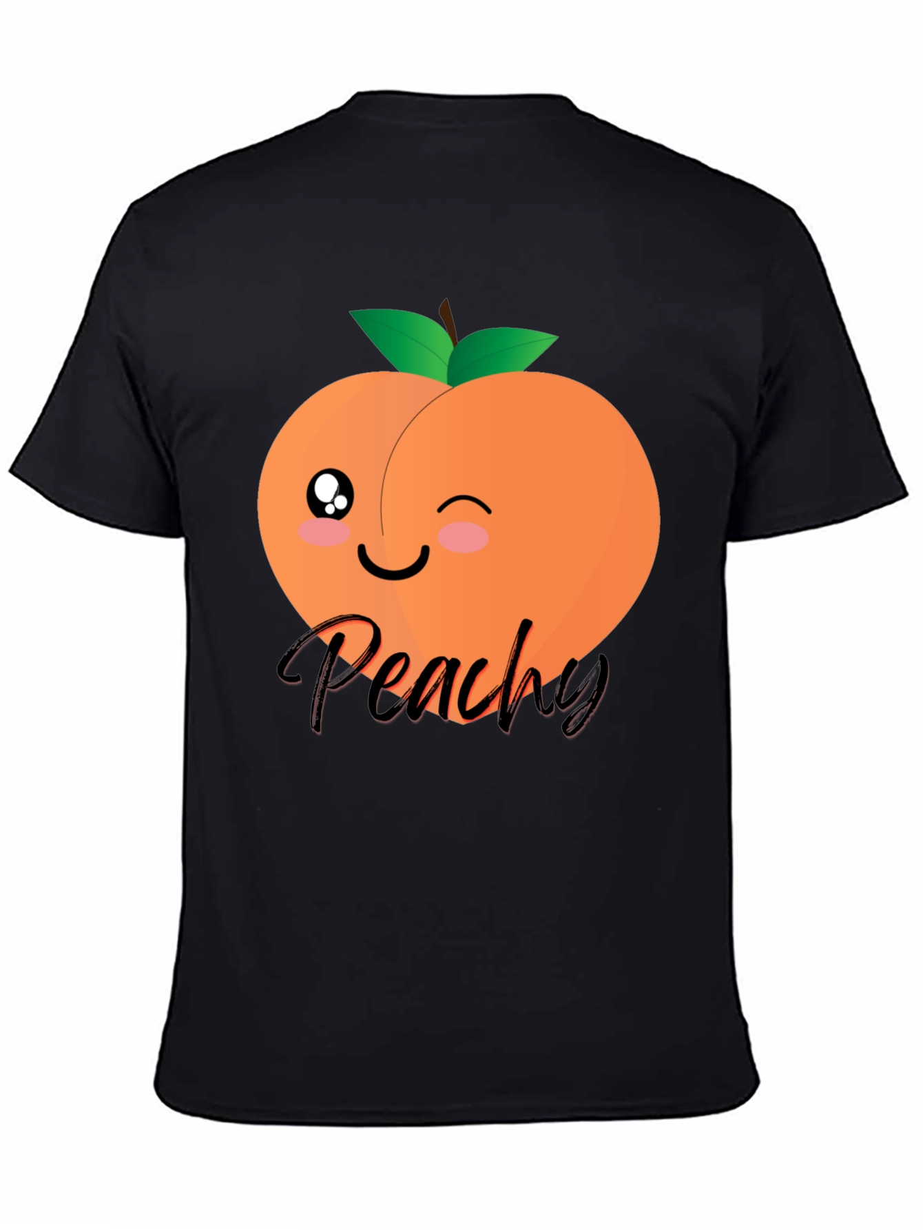 Cute Peachy Graphic T-Shirt - Unisex Black Tee