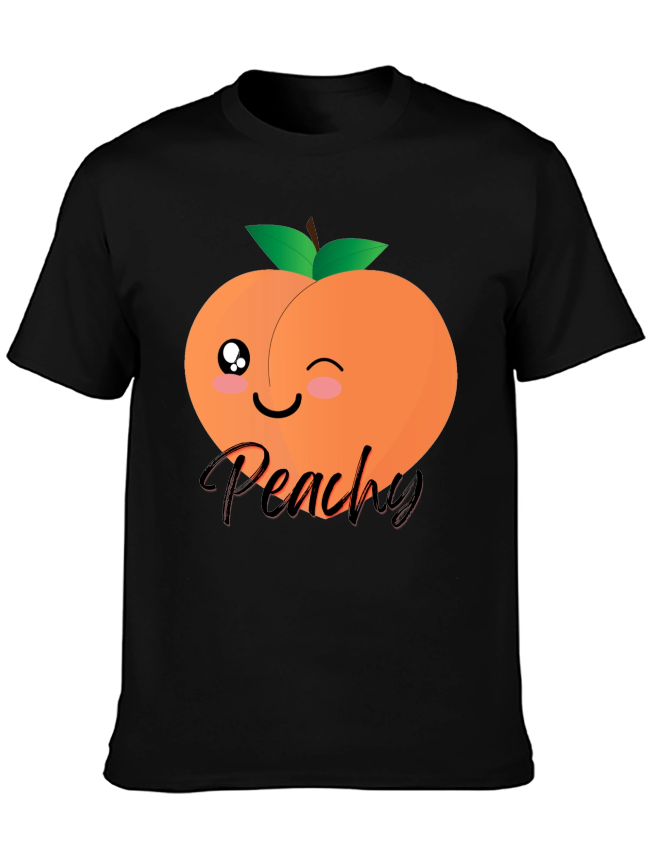 Cute Peachy Graphic T-Shirt - Unisex Black Tee