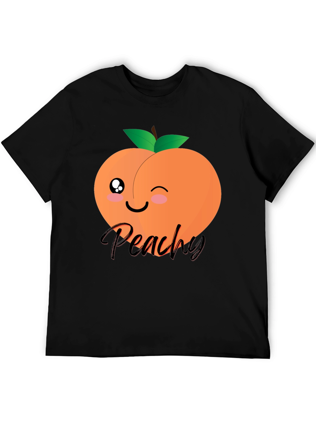 Cute Peachy Graphic T-Shirt - Unisex Black Tee