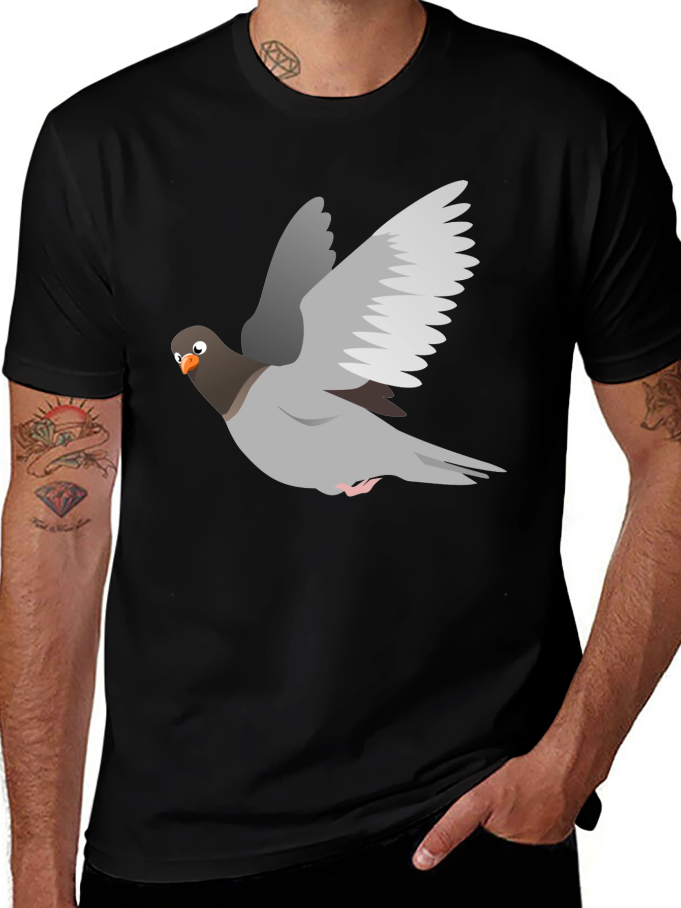 Pigeon Graphic Tee - Soft Cotton Blend