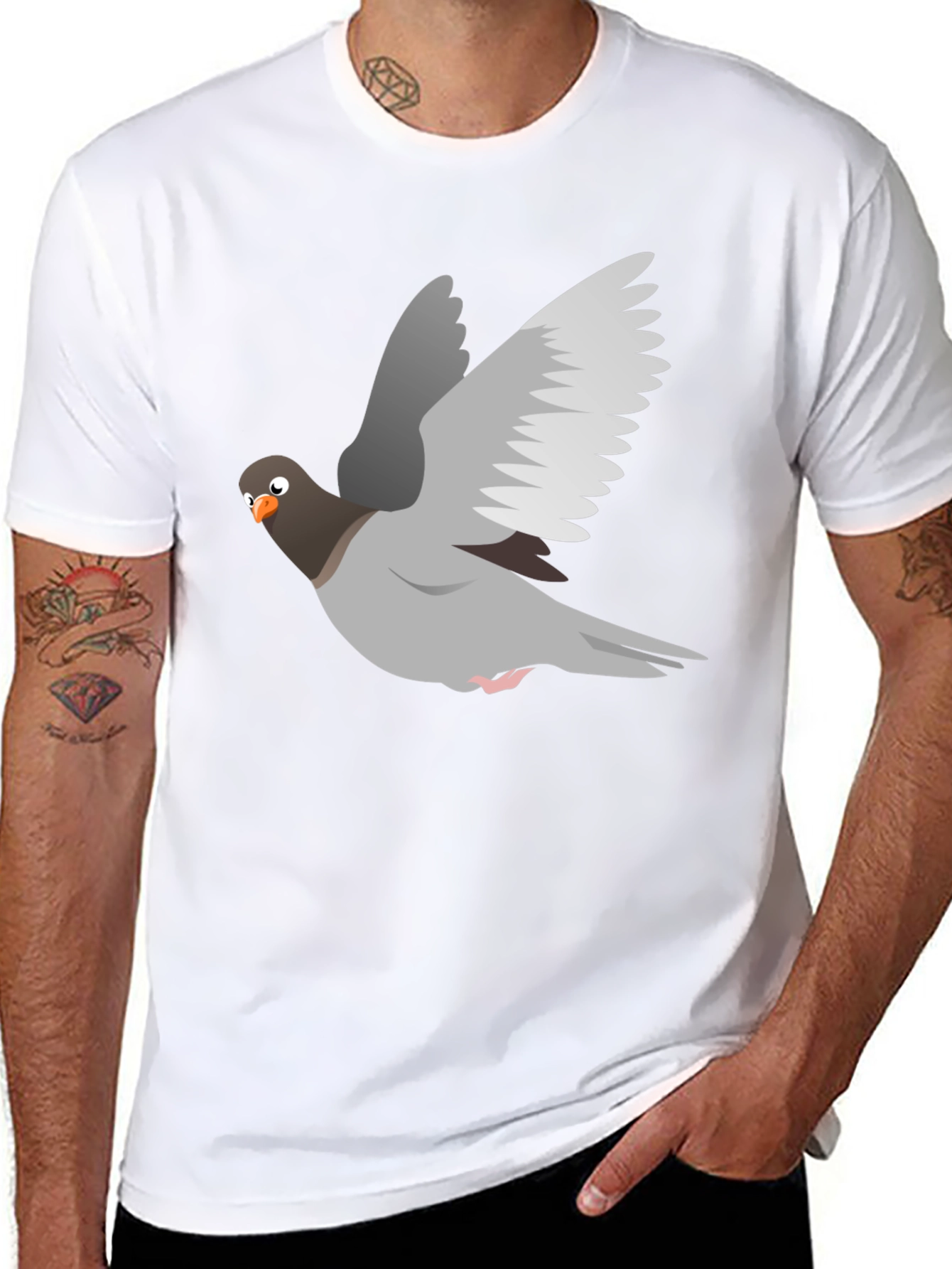 Pigeon Graphic Tee - Soft Cotton Blend