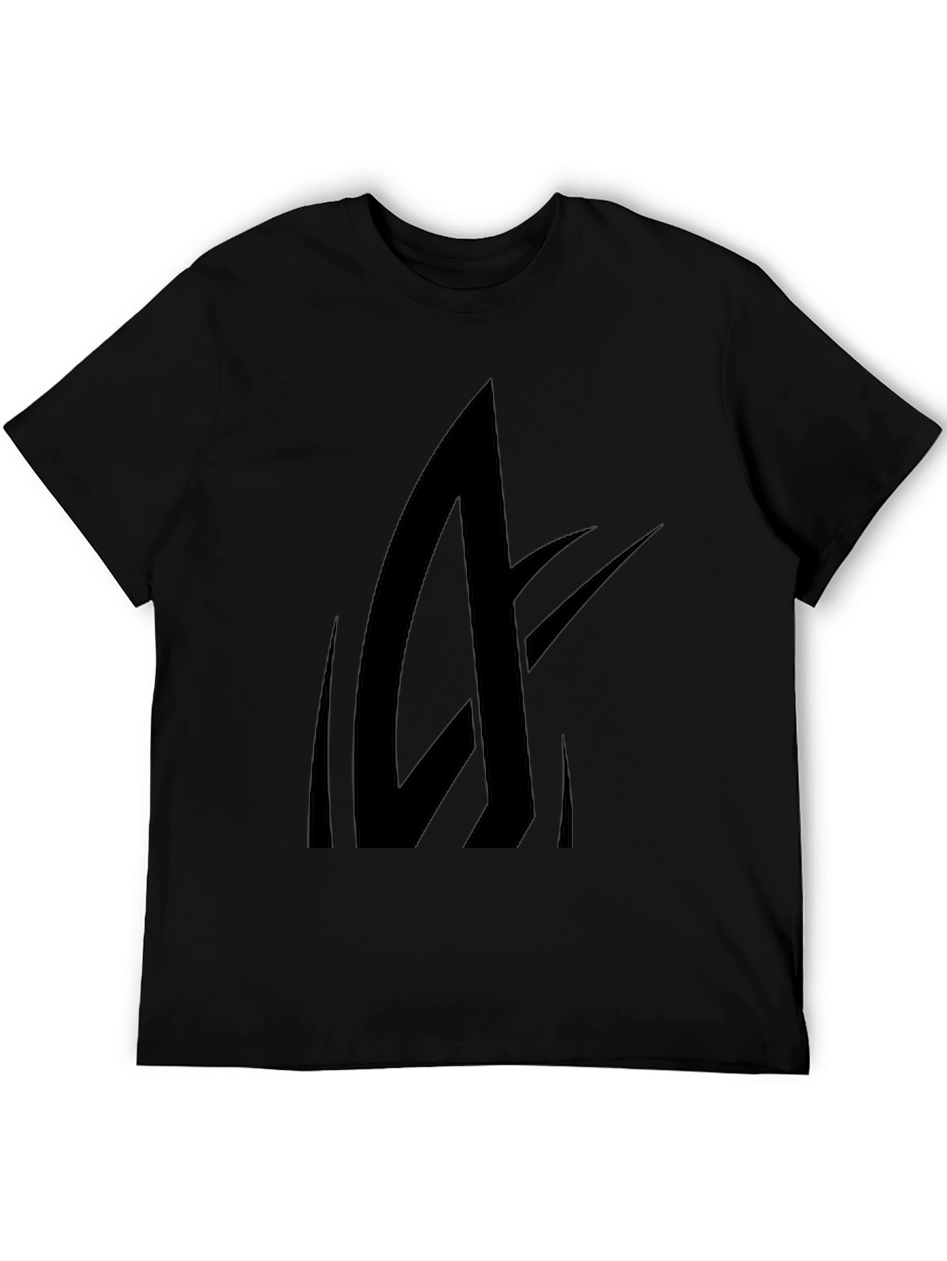Mens Black Graphic Tee - Abstract Design