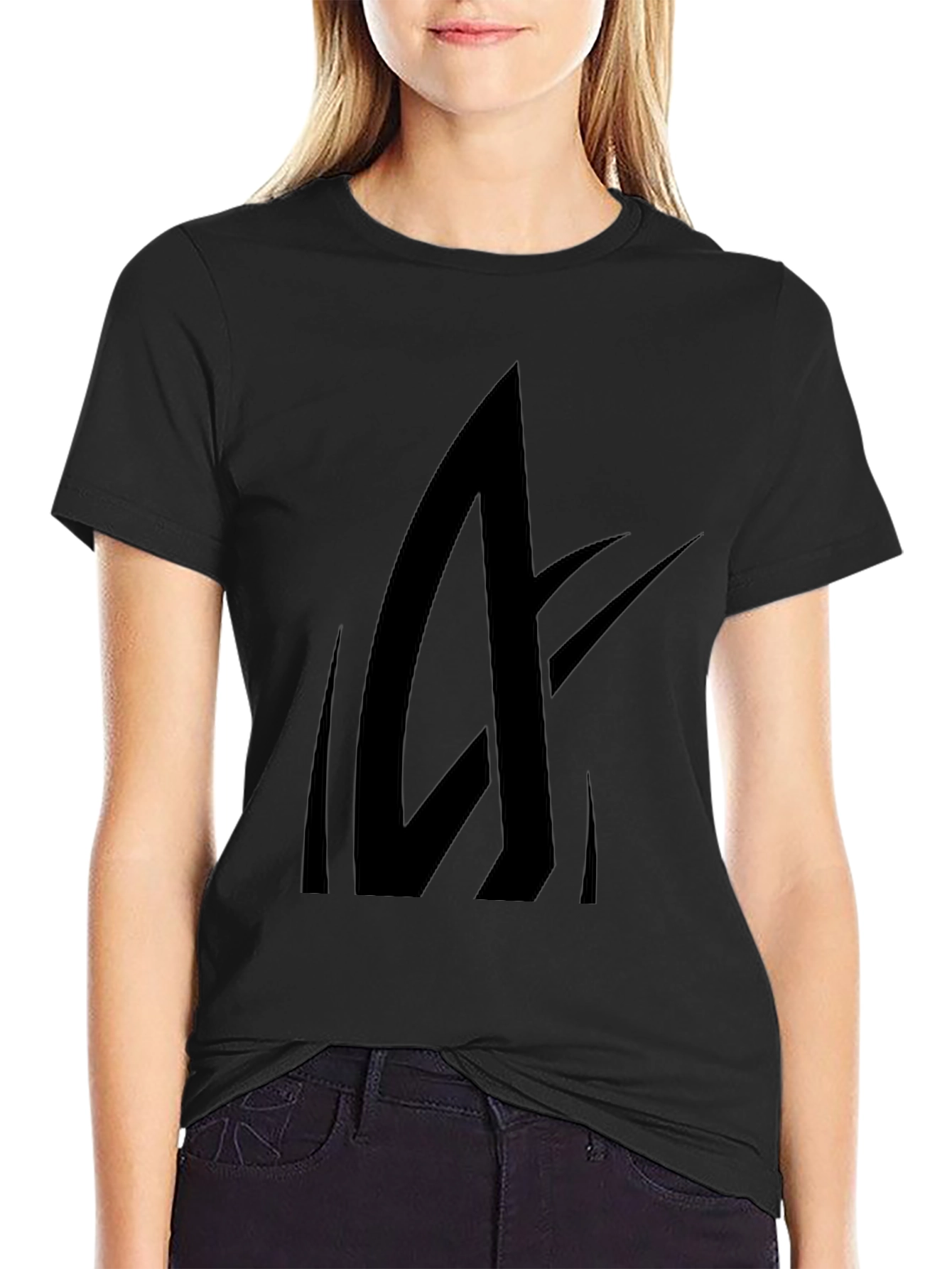 Mens Black Graphic Tee - Abstract Design