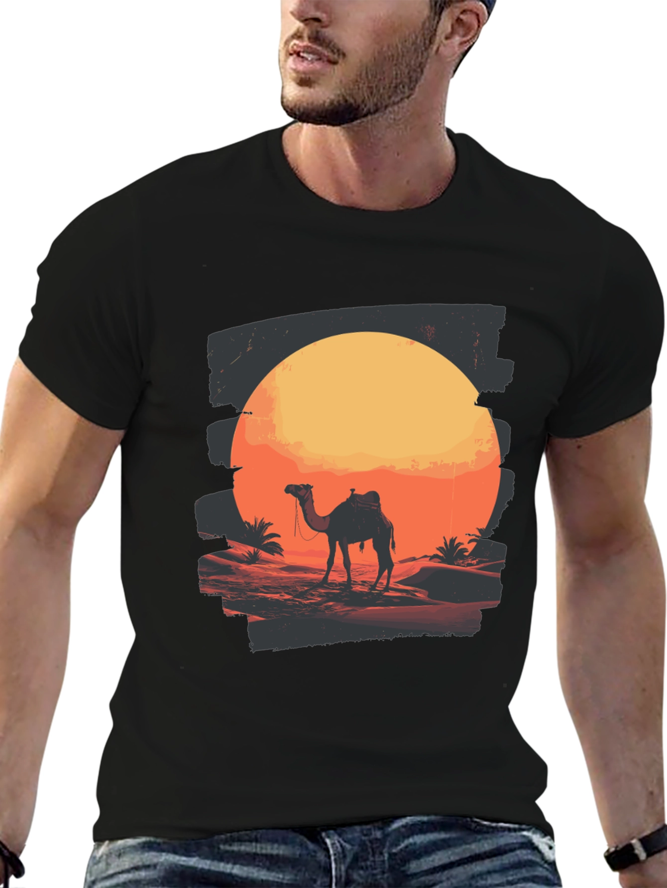 Desert Sunset Camel Graphic T-Shirt