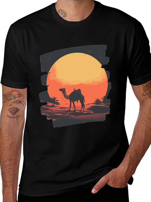 Desert Sunset Camel Graphic T-Shirt