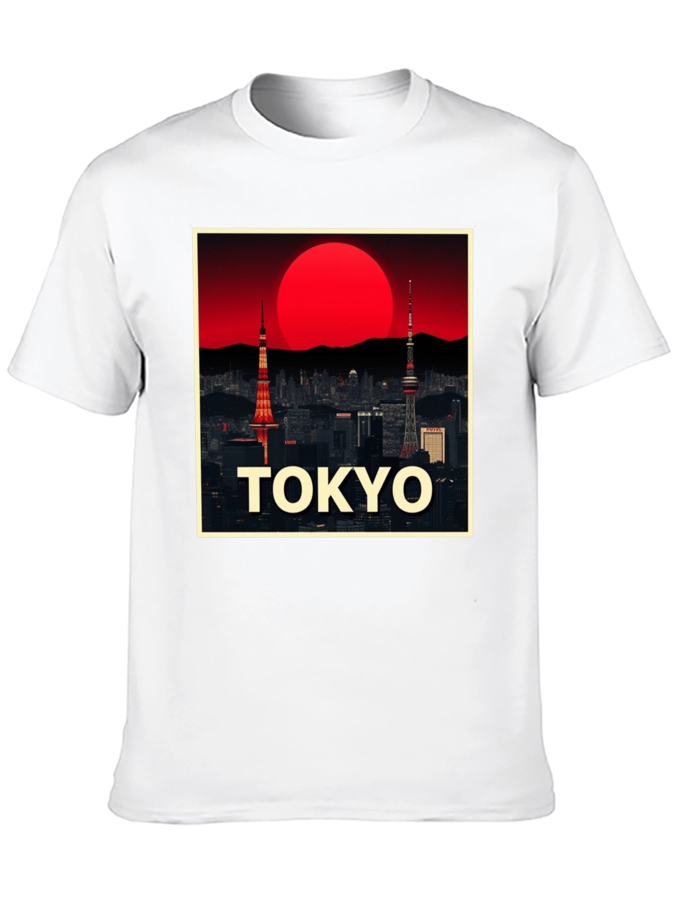 Tokyo Sunset Graphic T-Shirt - Cool City Skyline Design