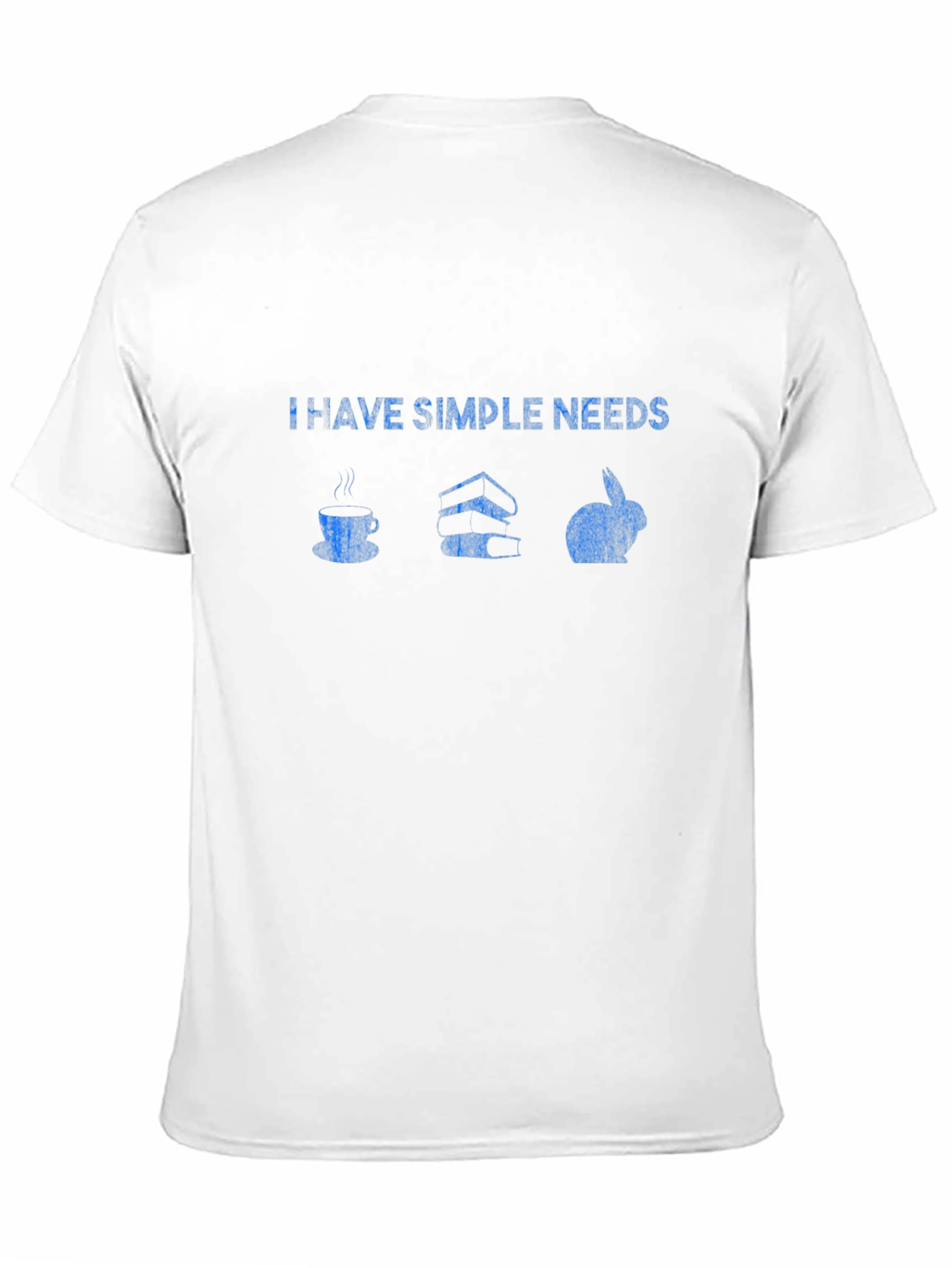 Simple Needs T-Shirt: Coffee Books & Rabbits