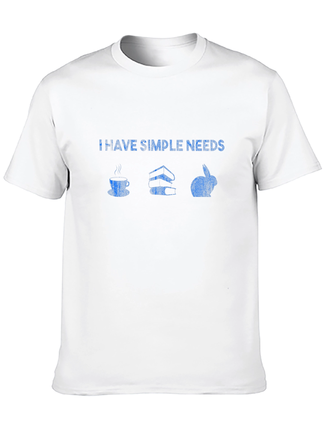 Simple Needs T-Shirt: Coffee Books & Rabbits