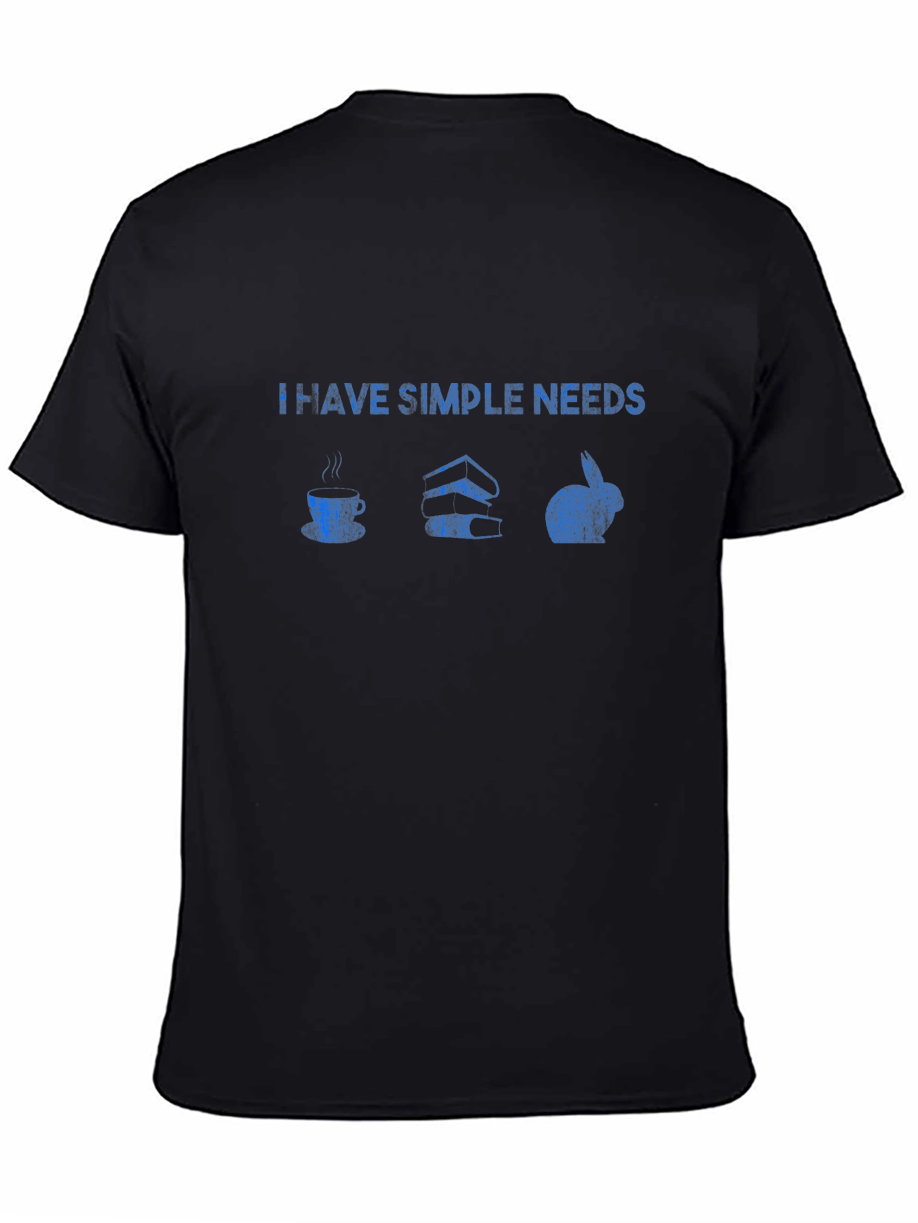 Simple Needs T-Shirt: Coffee Books & Rabbits