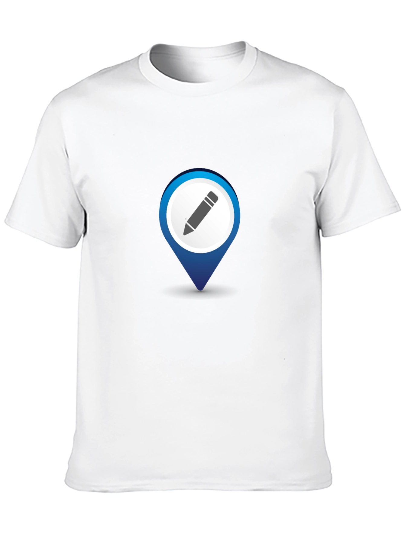Mens Black T-Shirt with Location Pin Design