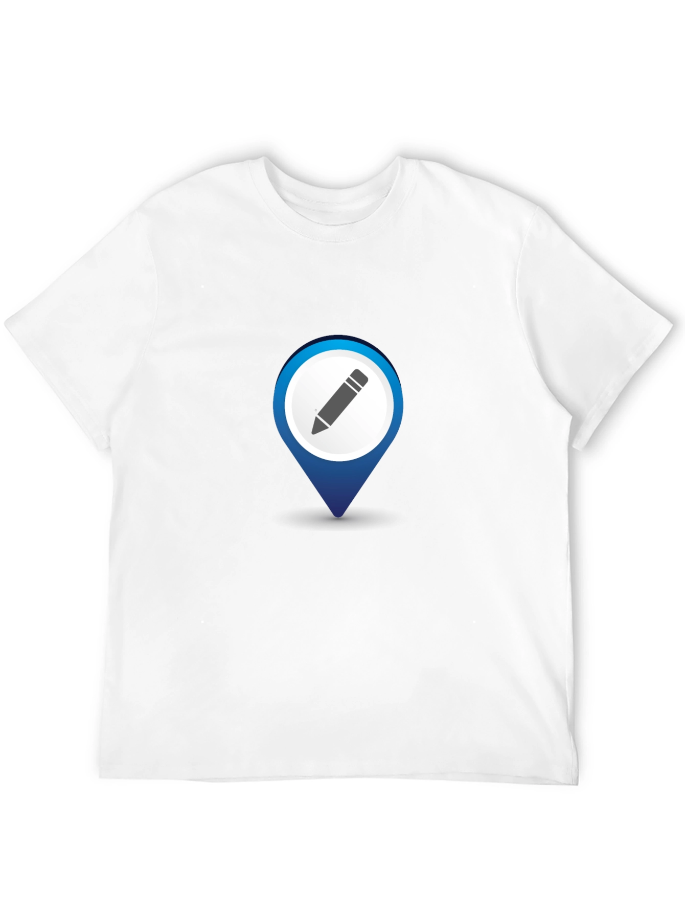 Mens Black T-Shirt with Location Pin Design