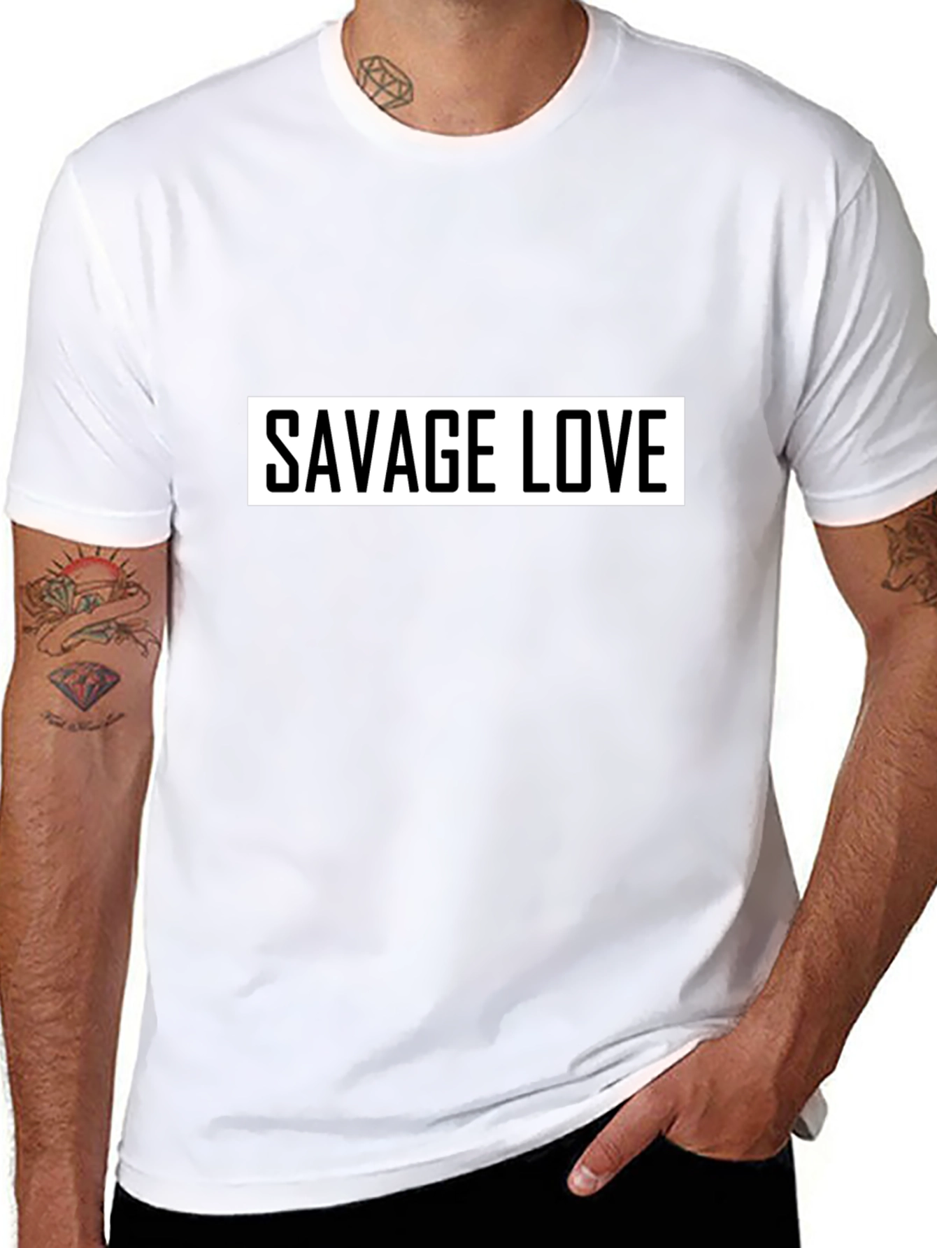 Savage Love Graphic Tee - Black Cotton Casual Wear