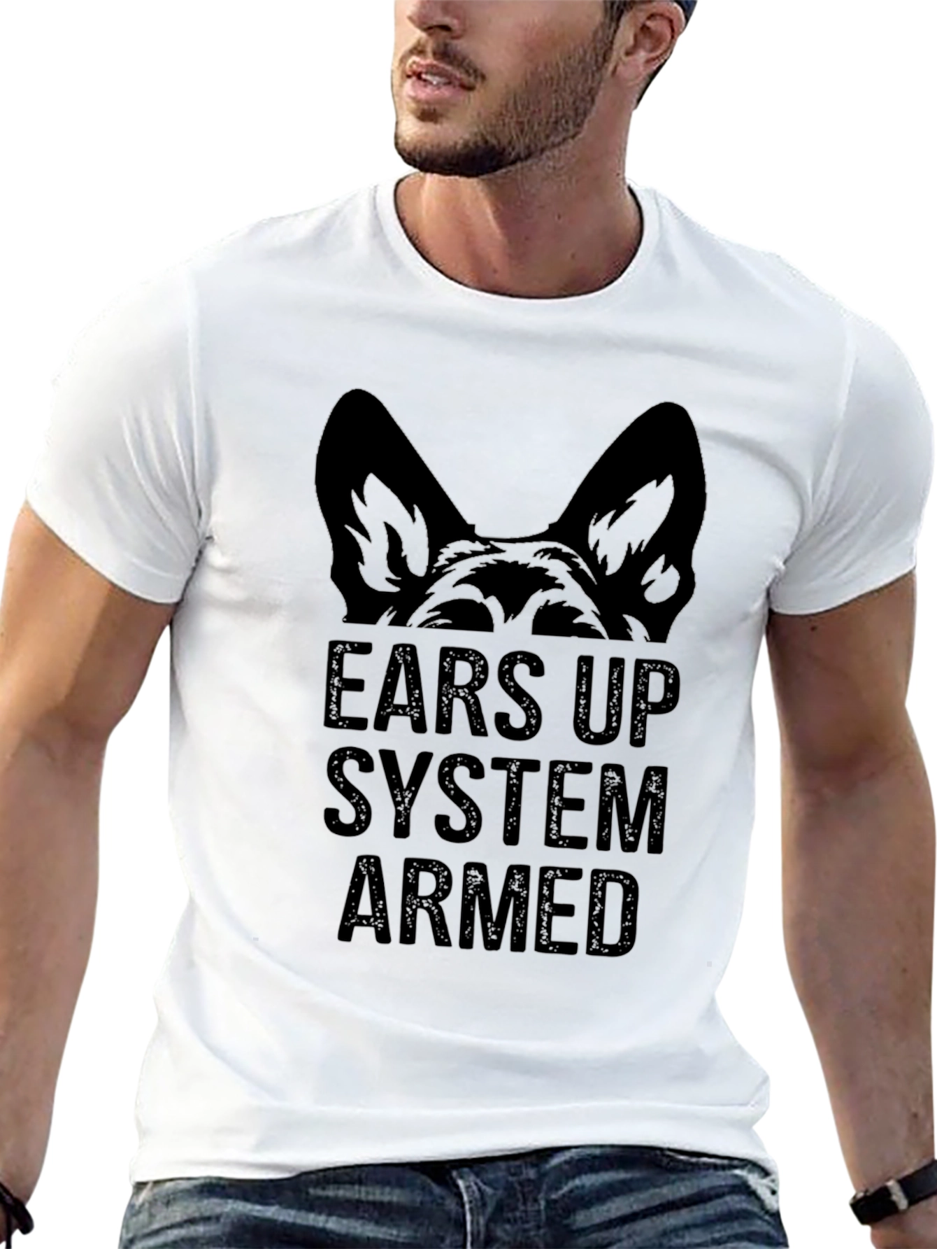 Ears Up System Armed Black Graphic Tee