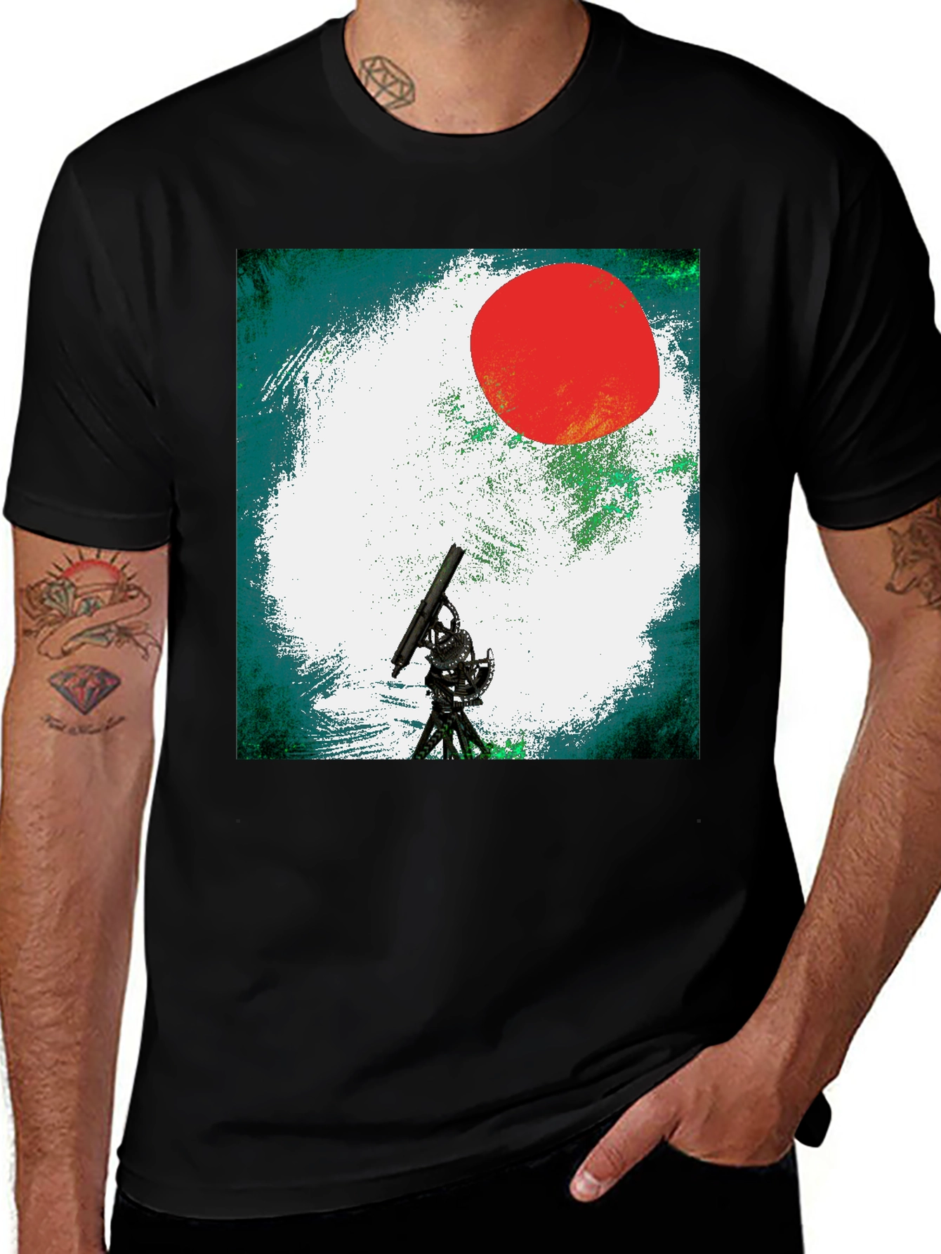 Telescope Graphic Tee - Black Unisex T-Shirt