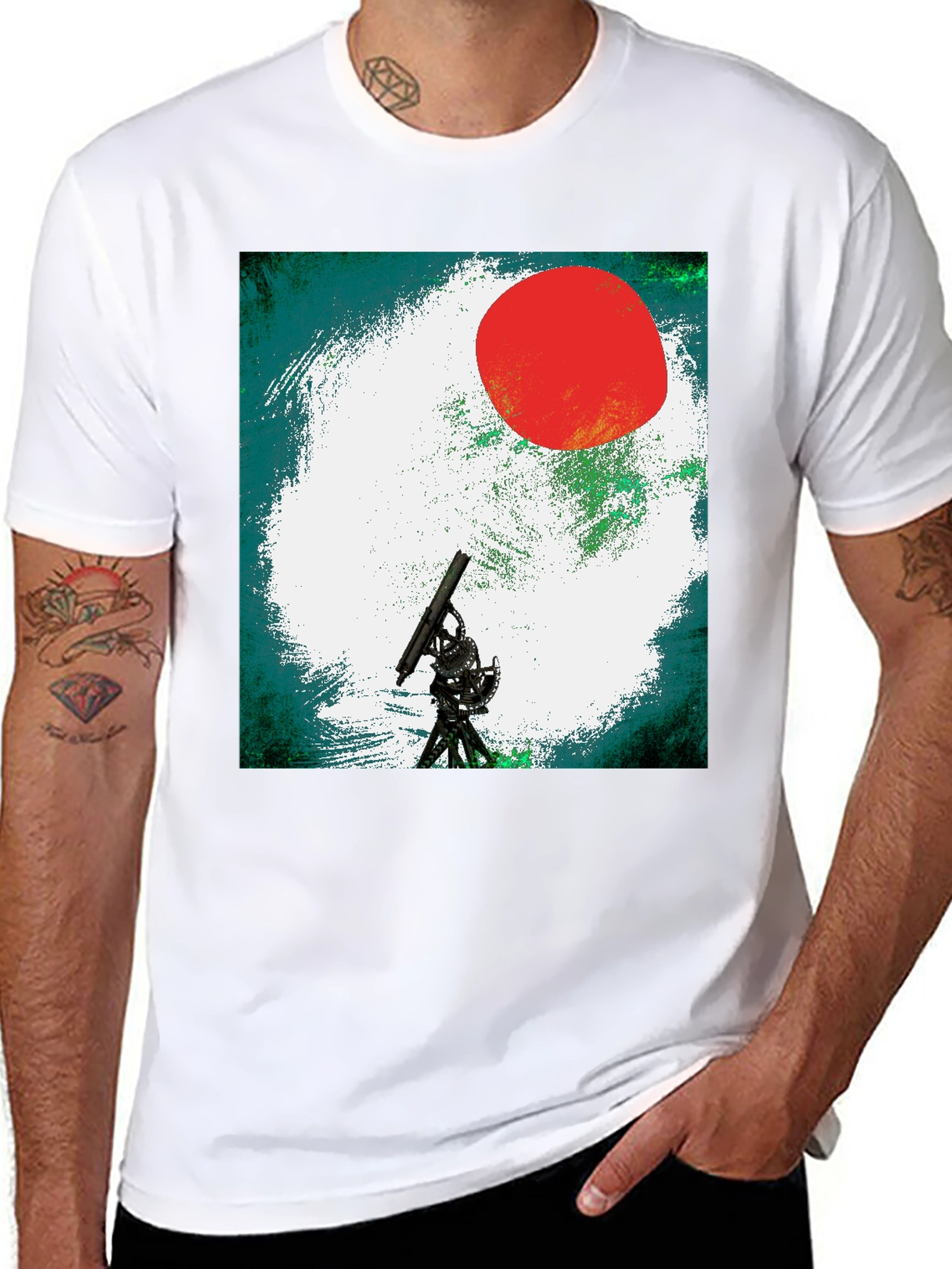 Telescope Graphic Tee - Black Unisex T-Shirt