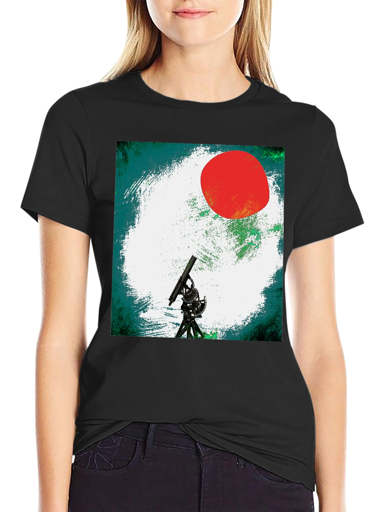 Telescope Graphic Tee - Black Unisex T-Shirt