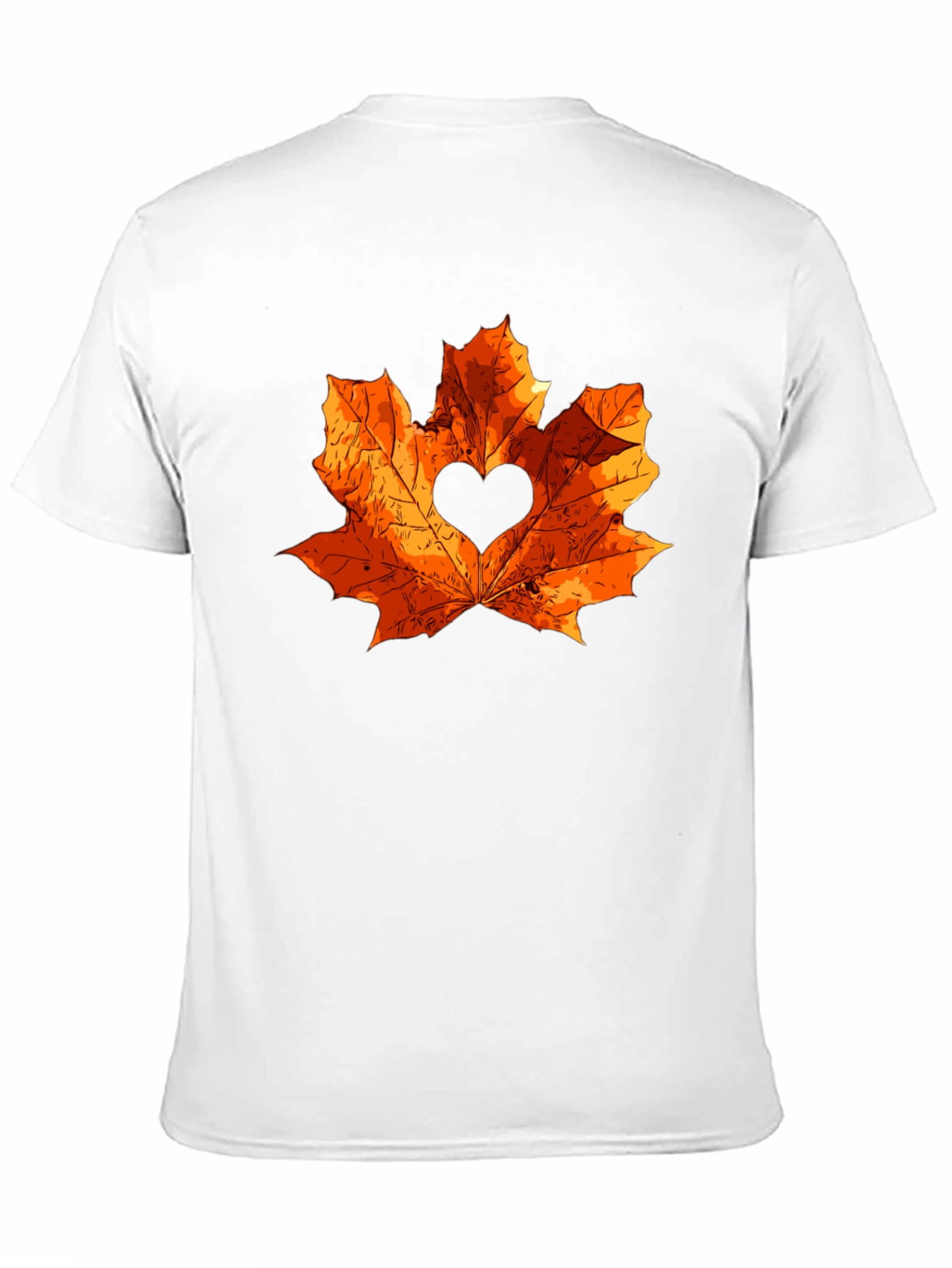 Autumn Love Maple Leaf Black T-Shirt