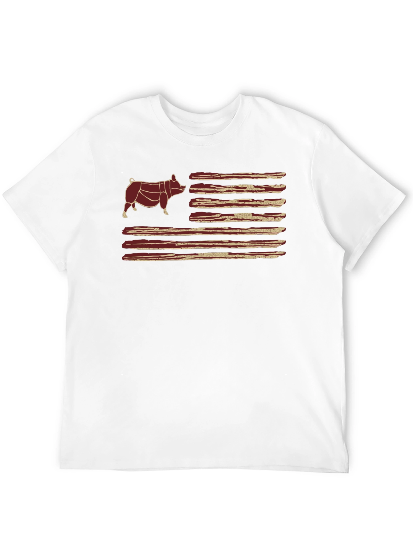 Bacon Flag Pig T-Shirt - BBQ Lovers Tee