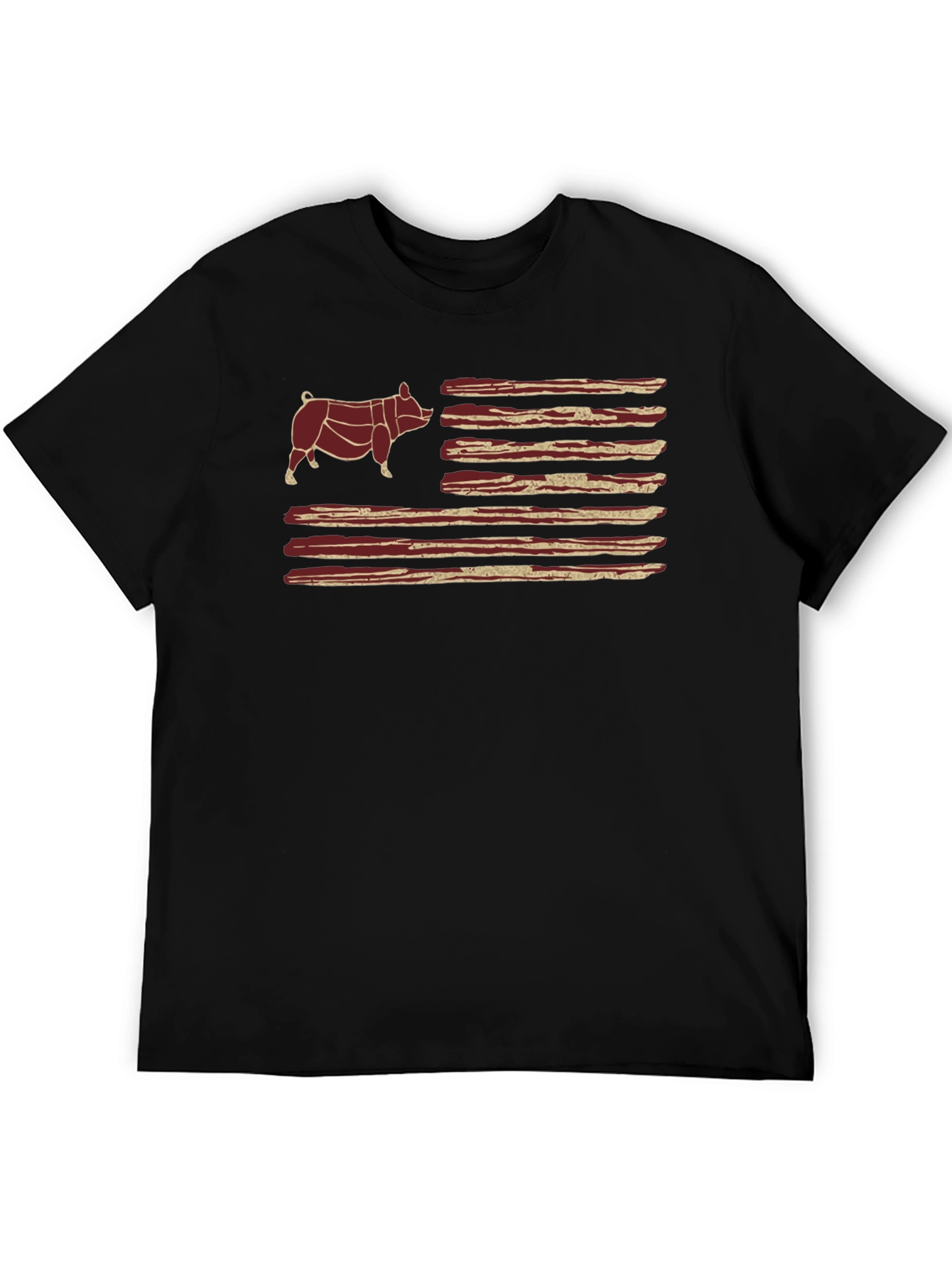Bacon Flag Pig T-Shirt - BBQ Lovers Tee