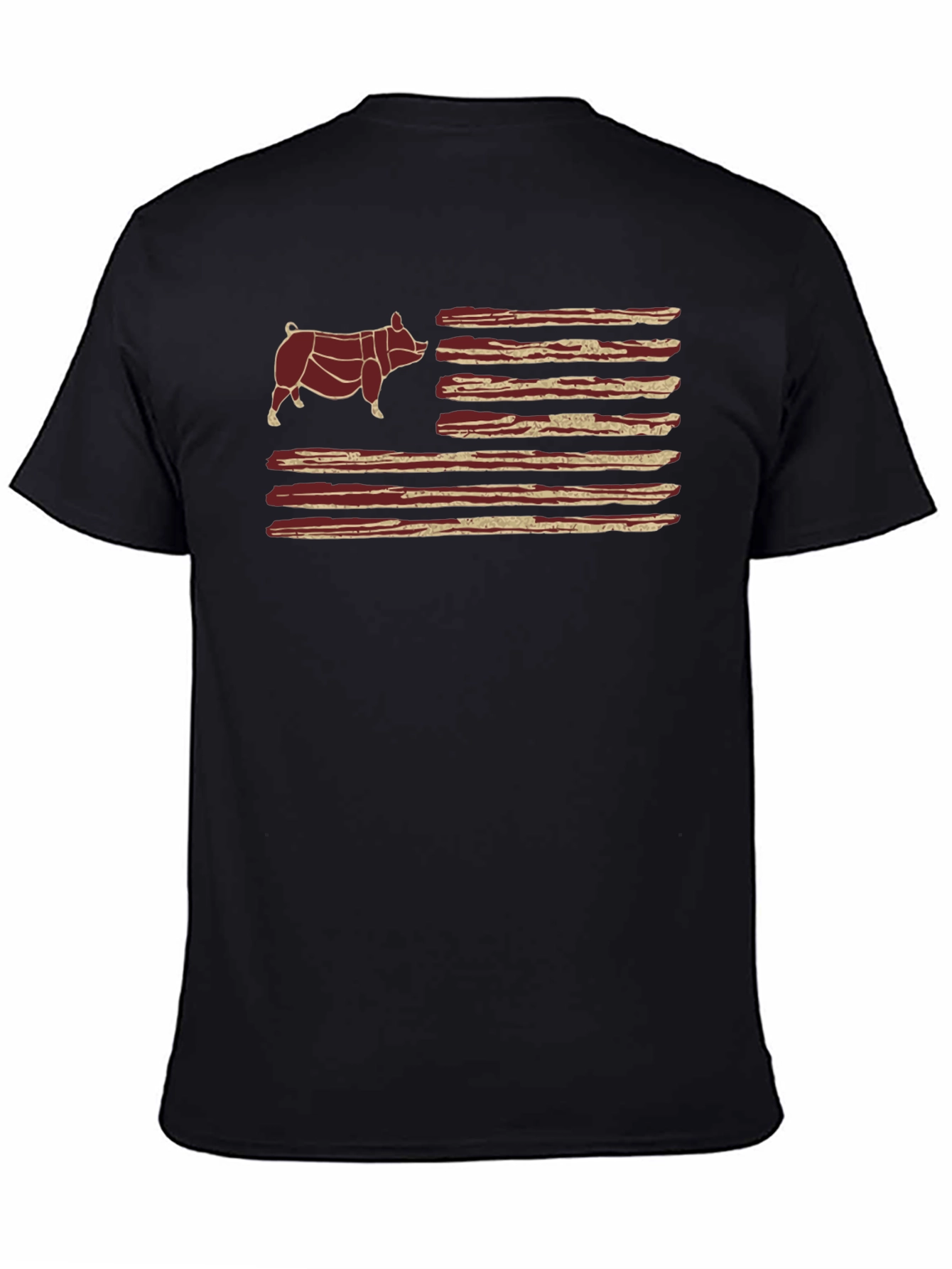 Bacon Flag Pig T-Shirt - BBQ Lovers Tee