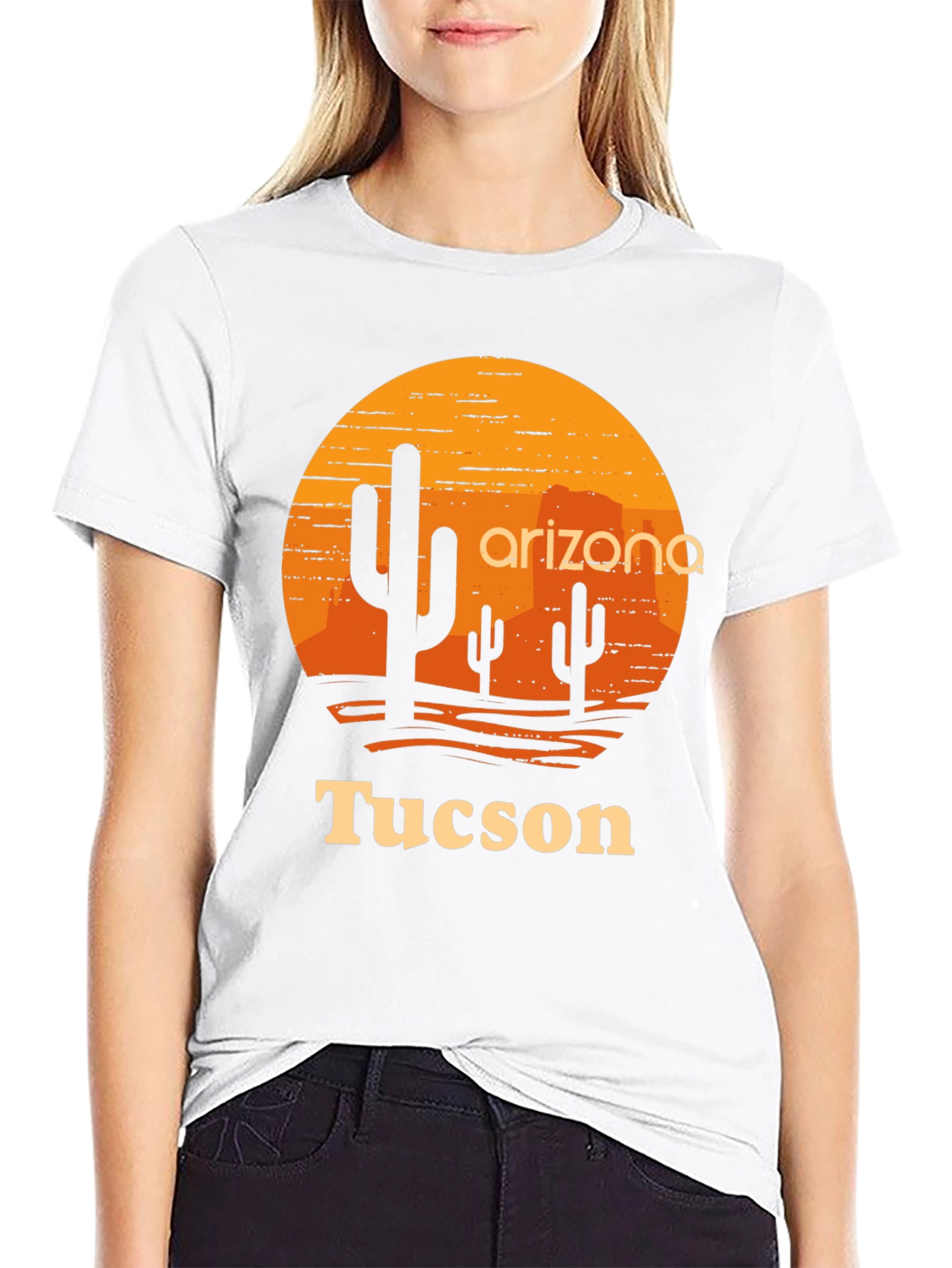 Arizona Tucson Graphic Tee - Desert Sunset Cactus