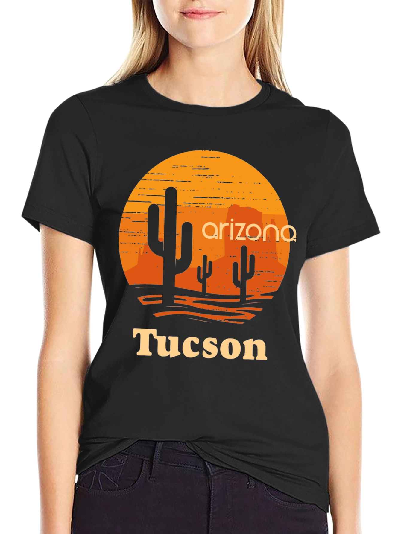 Arizona Tucson Graphic Tee - Desert Sunset Cactus