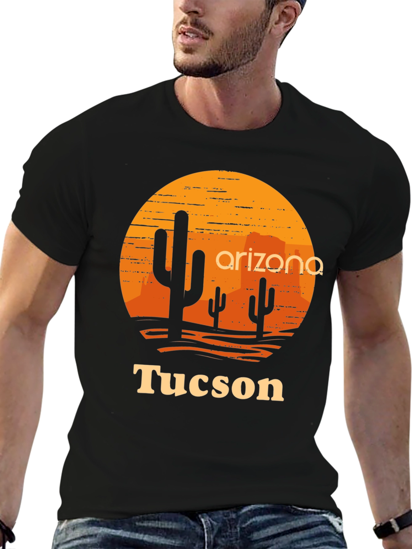Arizona Tucson Graphic Tee - Desert Sunset Cactus
