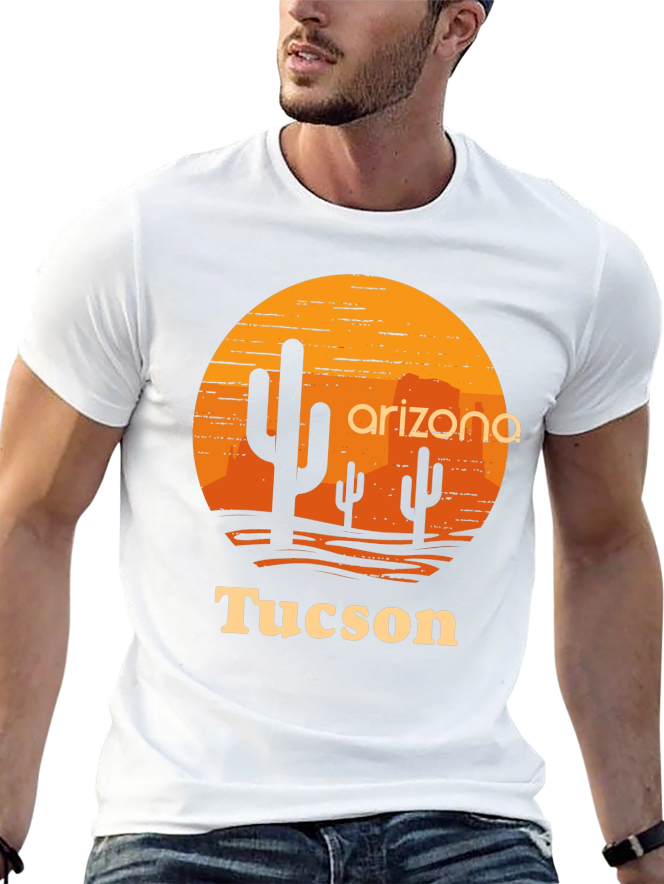 Arizona Tucson Graphic Tee - Desert Sunset Cactus
