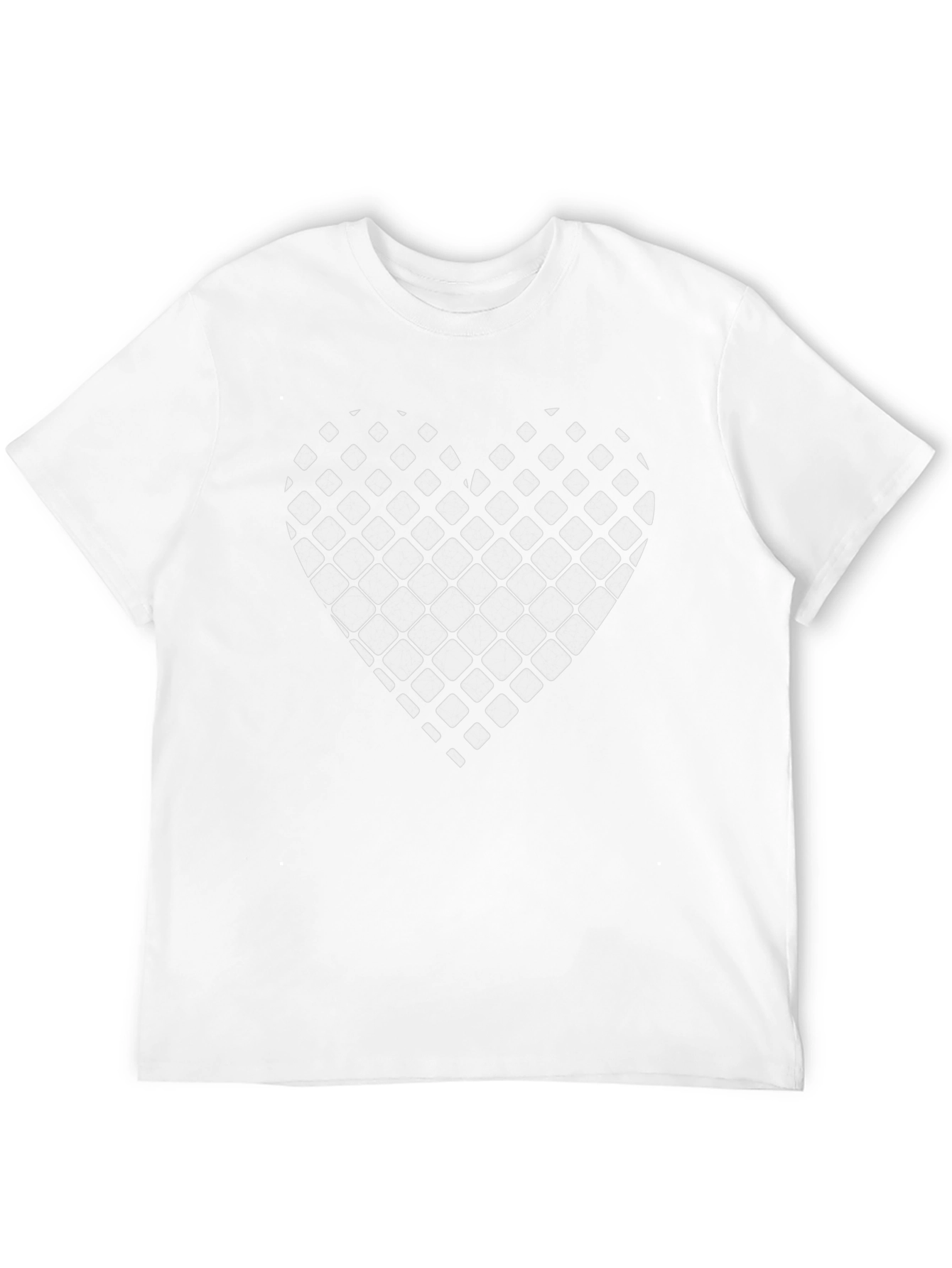 Grid Heart Graphic Tee - Stylish Black Cotton T-Shirt