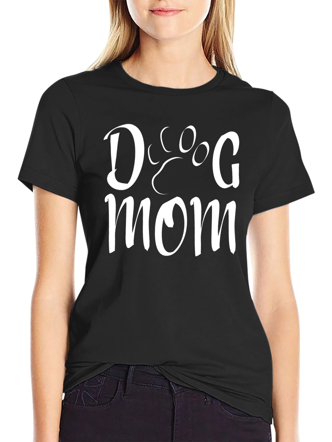 Dog Mom T-Shirt - Cute Paw Print Design