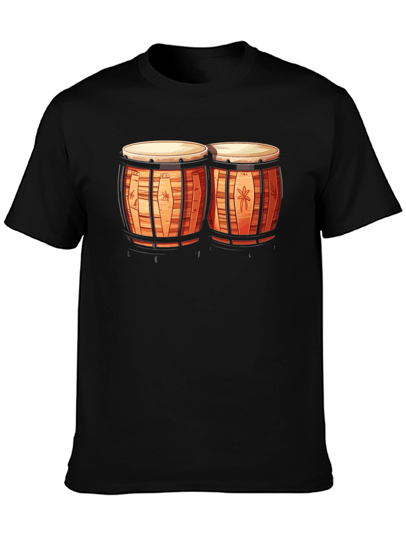 Bongo Drum Graphic Tee - Music Lovers Black T-Shirt