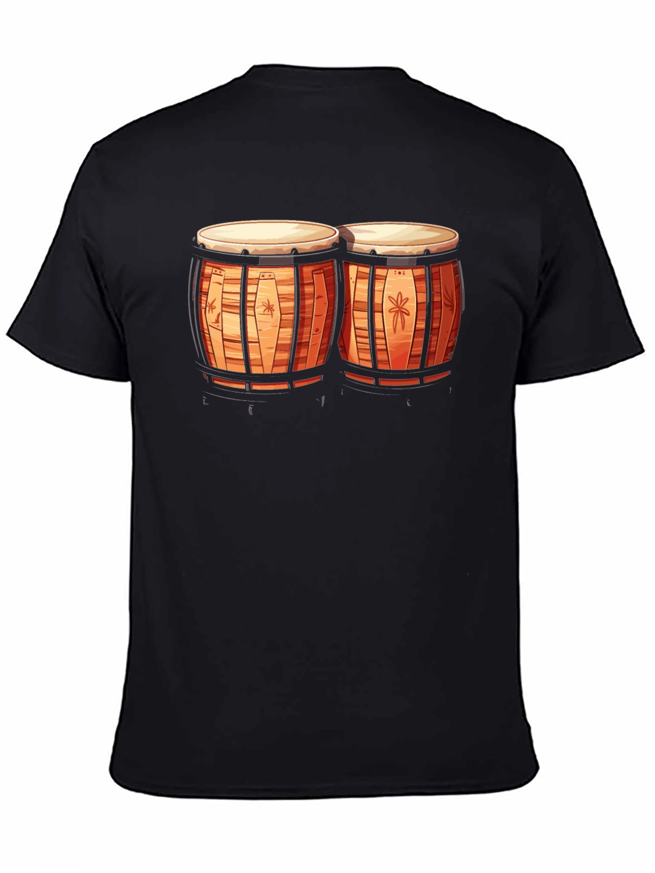 Bongo Drum Graphic Tee - Music Lovers Black T-Shirt