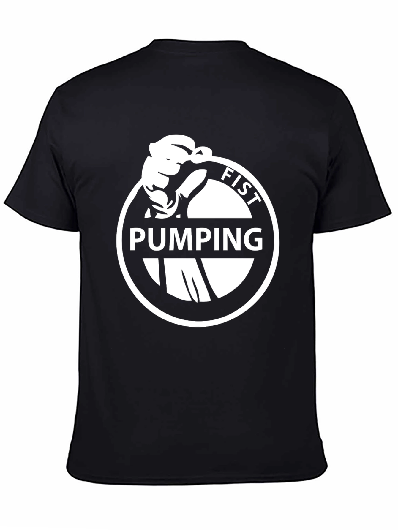 Fist Pumping Design Tee - Black Graphic T-Shirt