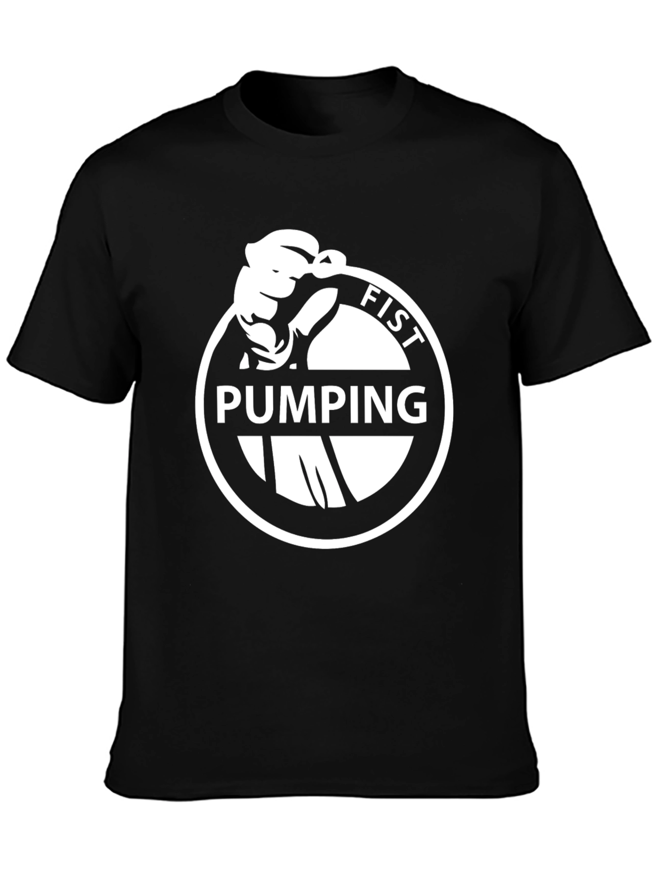 Fist Pumping Design Tee - Black Graphic T-Shirt