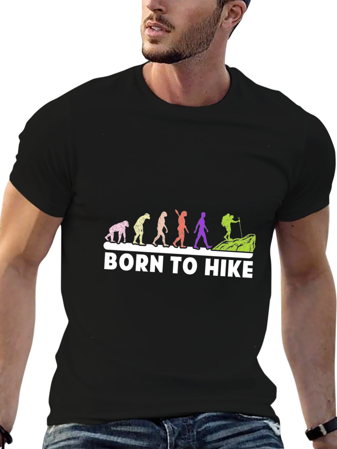 Born To Hike Evolution Black T-Shirt