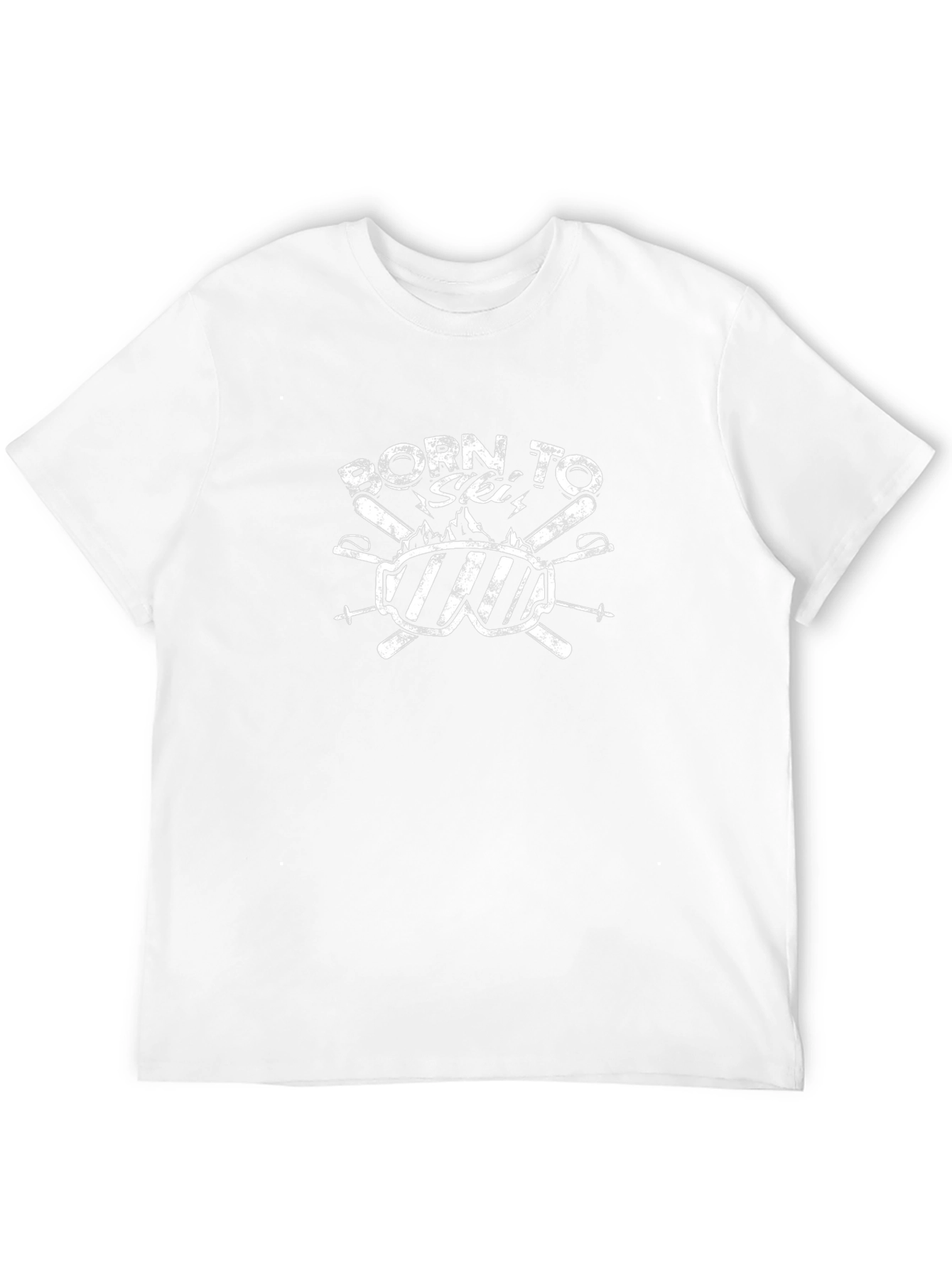 Born to Ski Black T-Shirt Skiing Gift